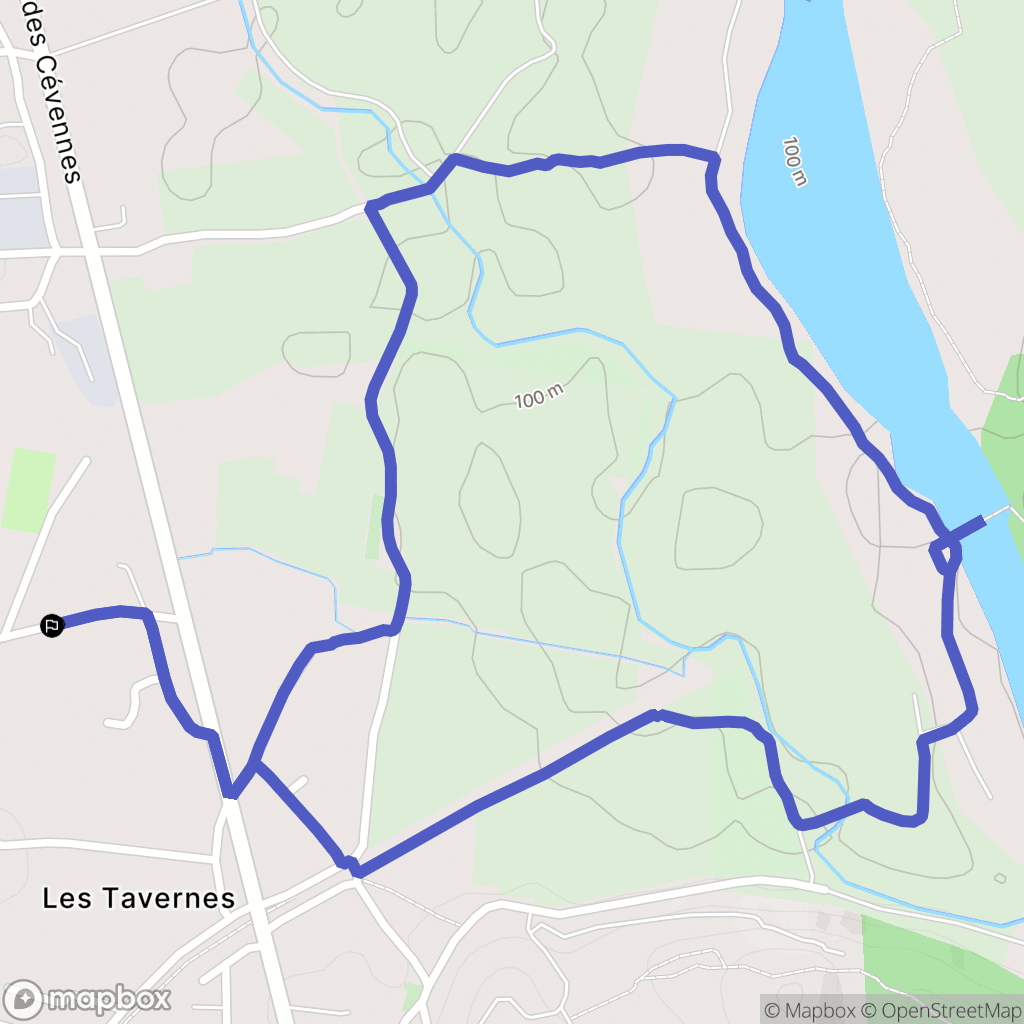 Ribaute-les-Tavernes : carte du parcours de randonnée - France