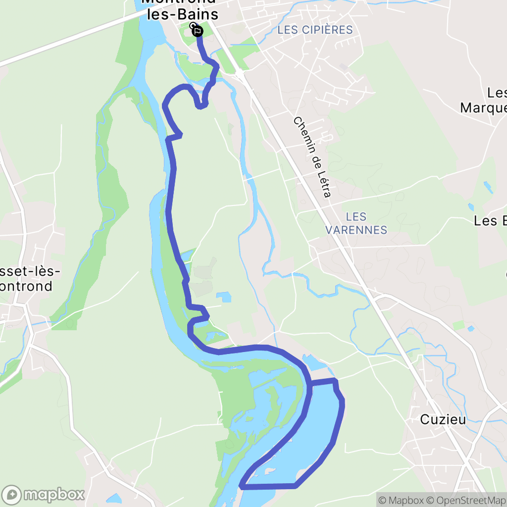 Montrond-les-Bains : carte du parcours de randonnée - France