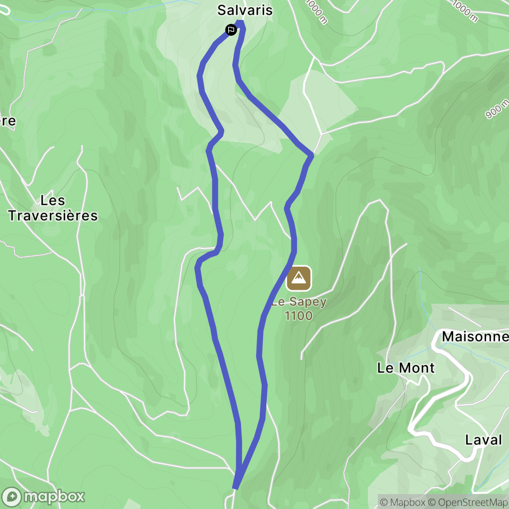 Saint-Étienne : carte du parcours de randonnée - France