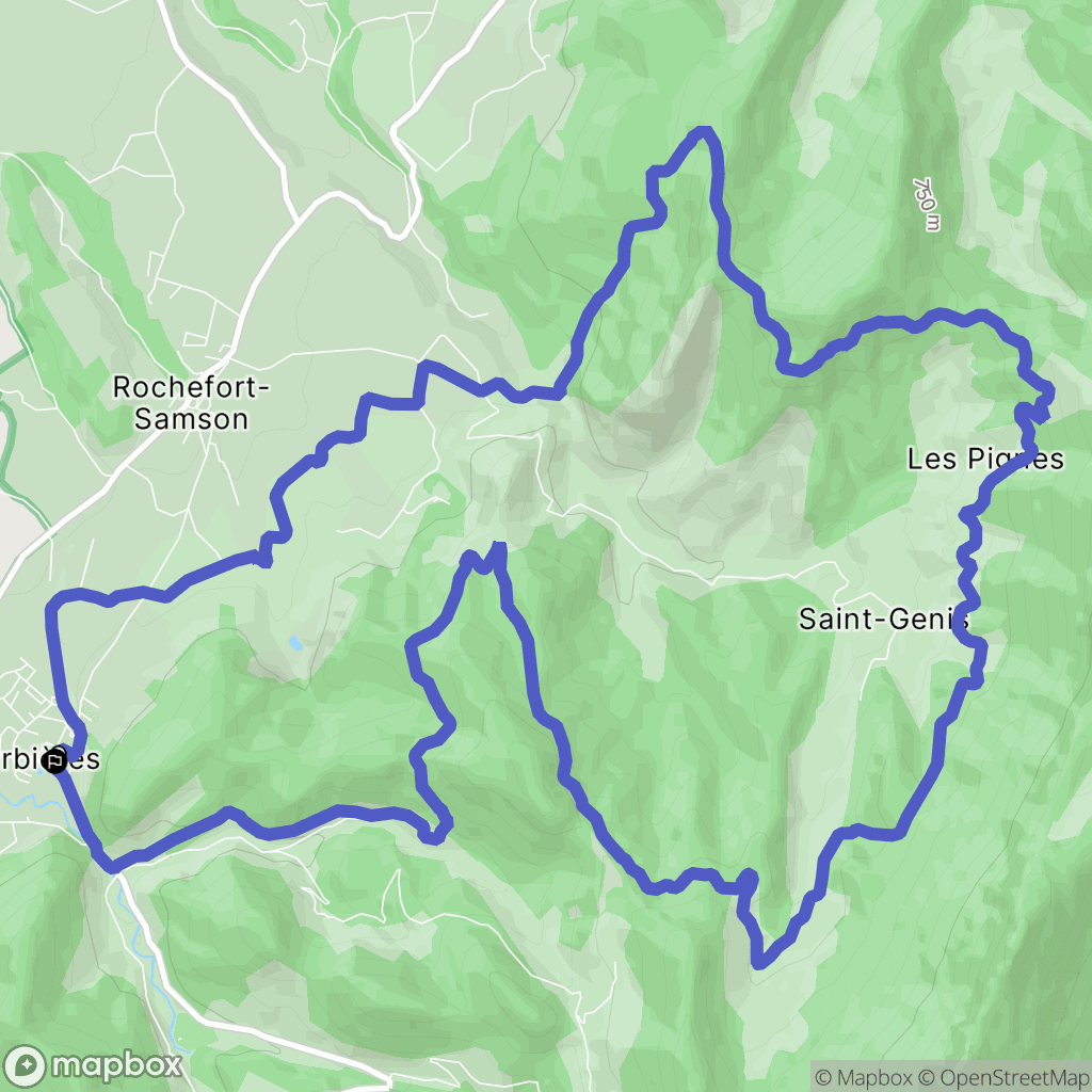 Barbières : carte du parcours de randonnée - France