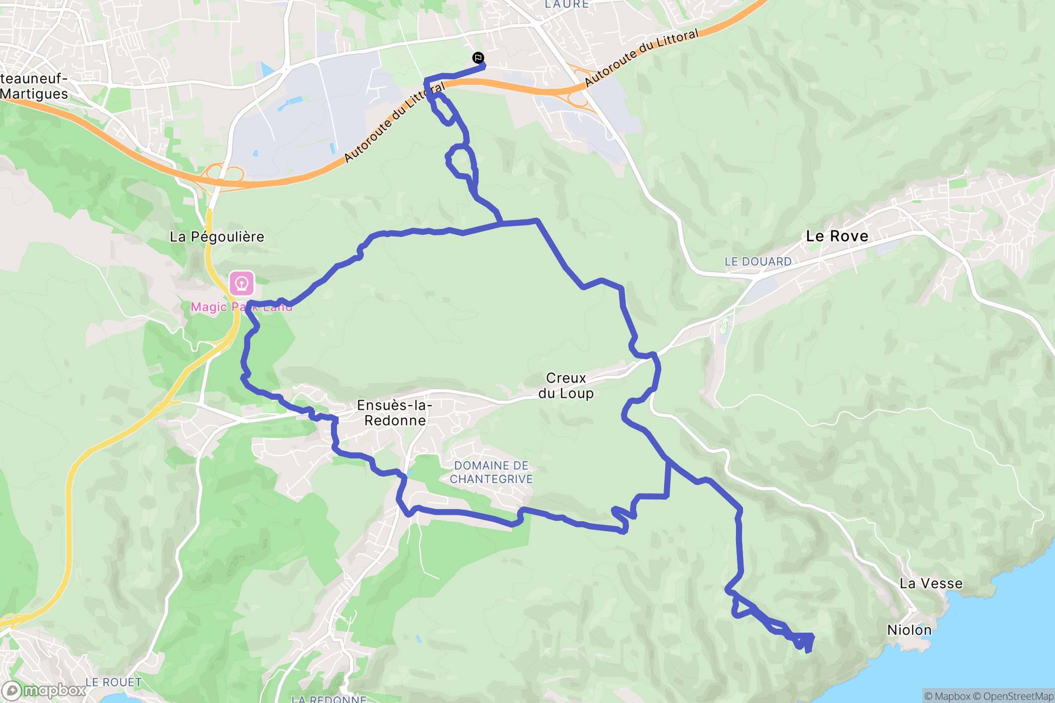Gignac-la-Nerthe : carte du parcours de randonnée - France