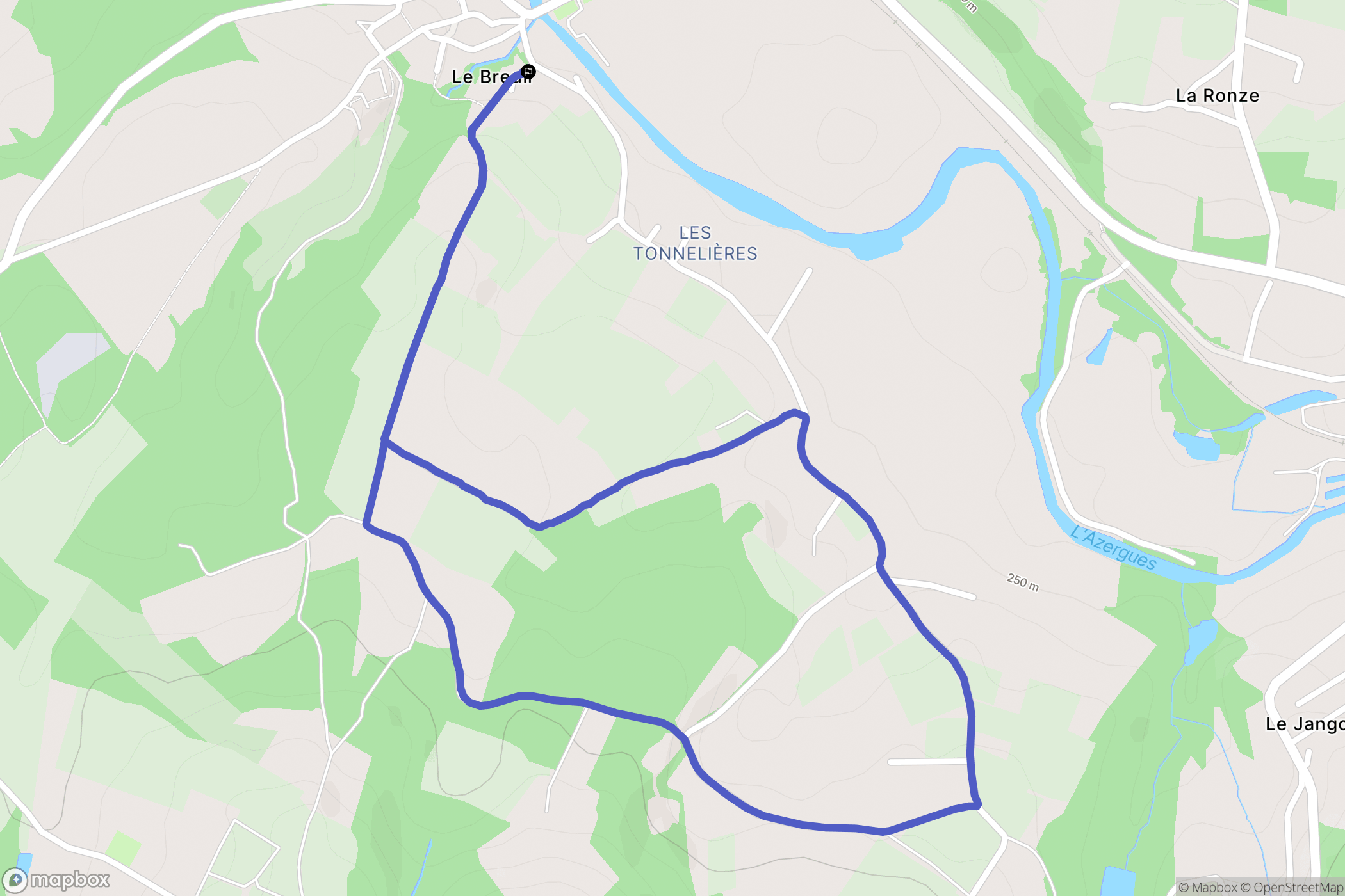 Le Breuil : carte du parcours de randonnée - France