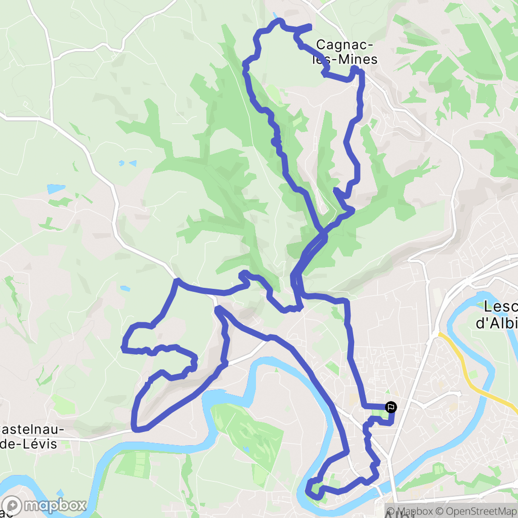 Albi : carte du parcours de randonnée - France