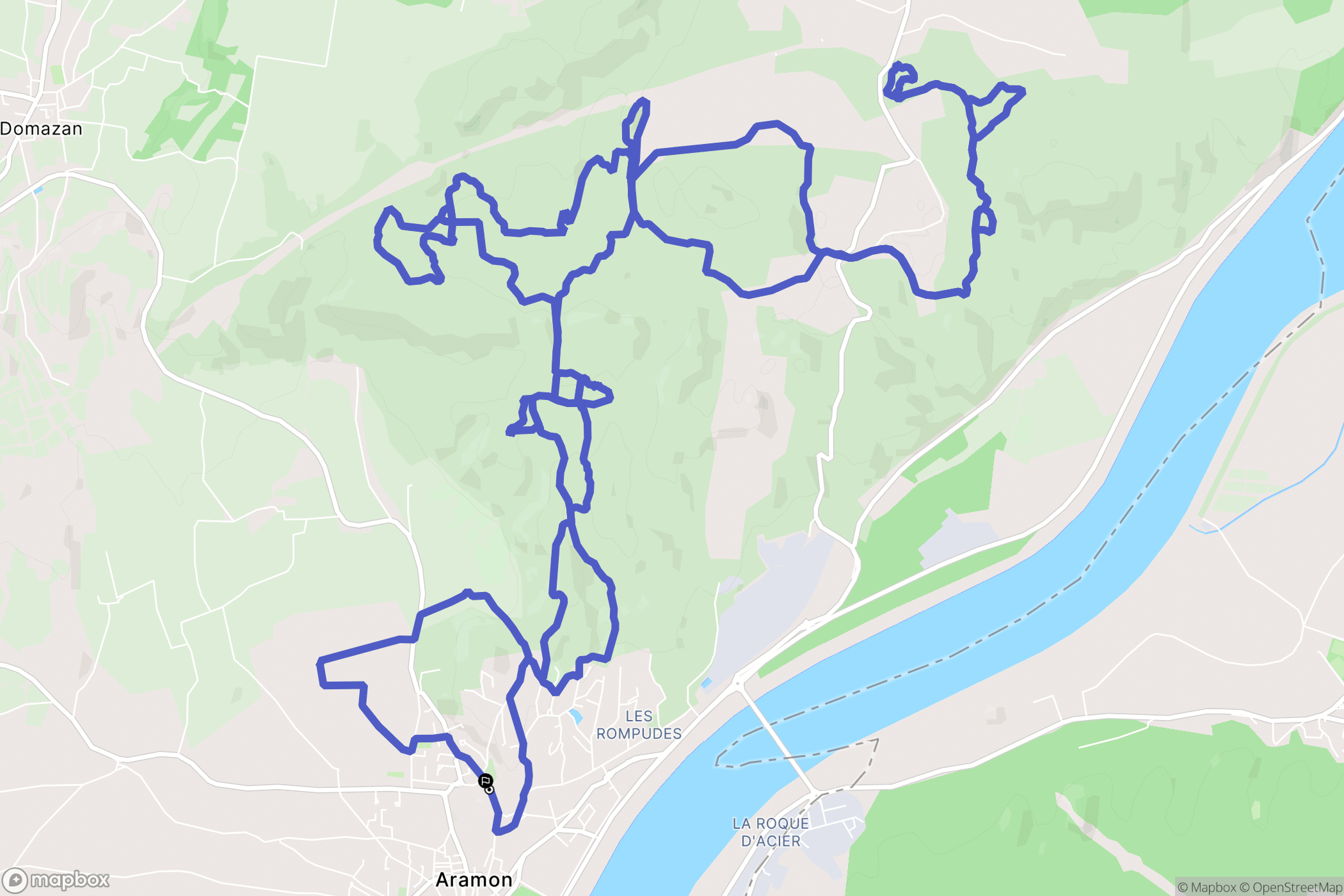 Aramon : carte du parcours de randonnée - France