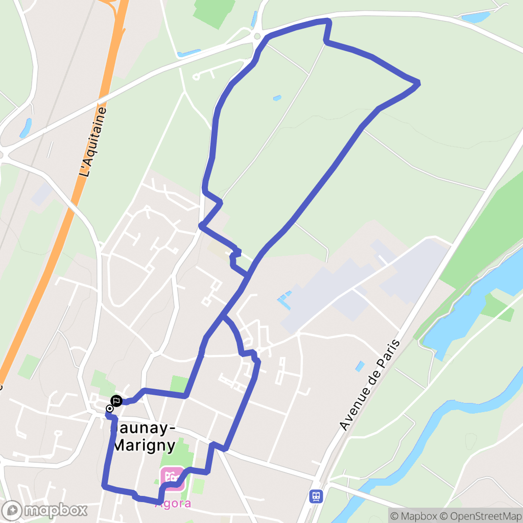 Jaunay-Marigny : carte du parcours de randonnée - France
