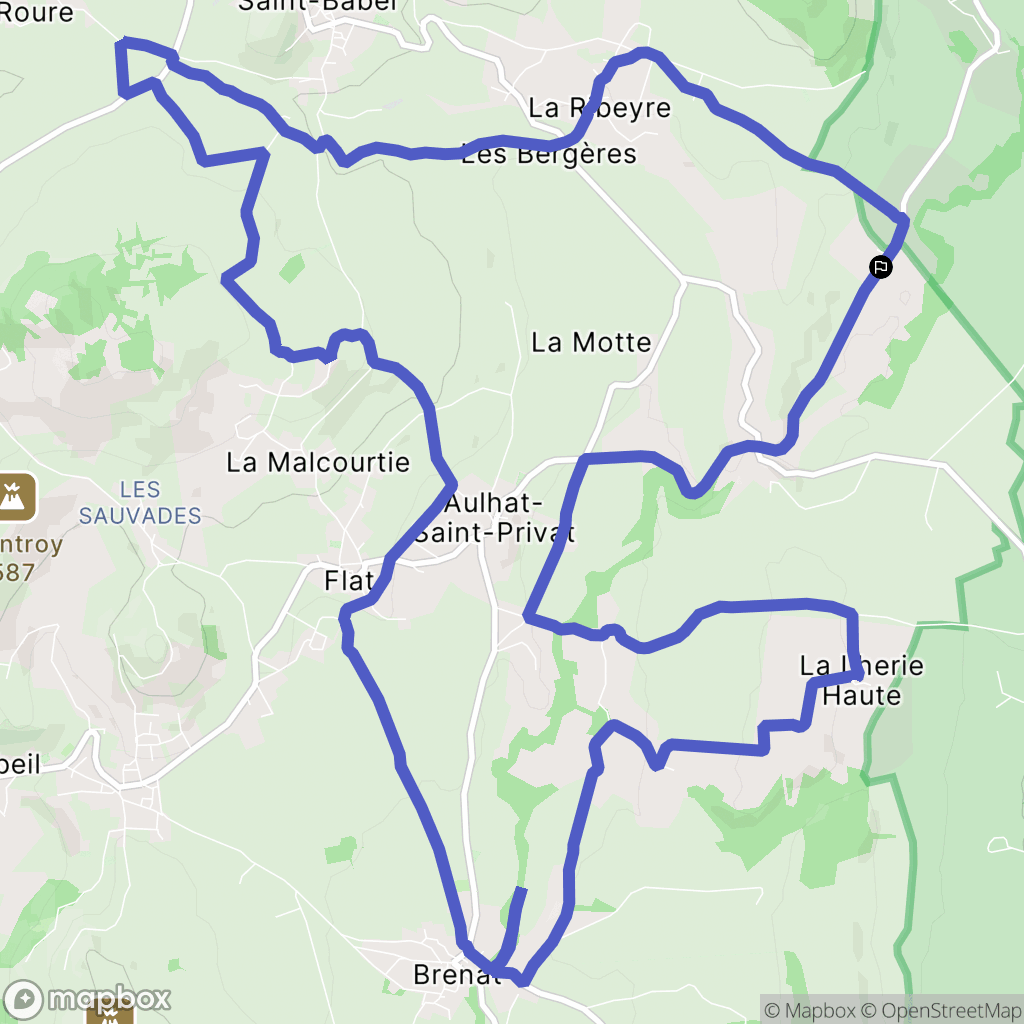 Aulhat-Flat : carte du parcours de randonnée - France