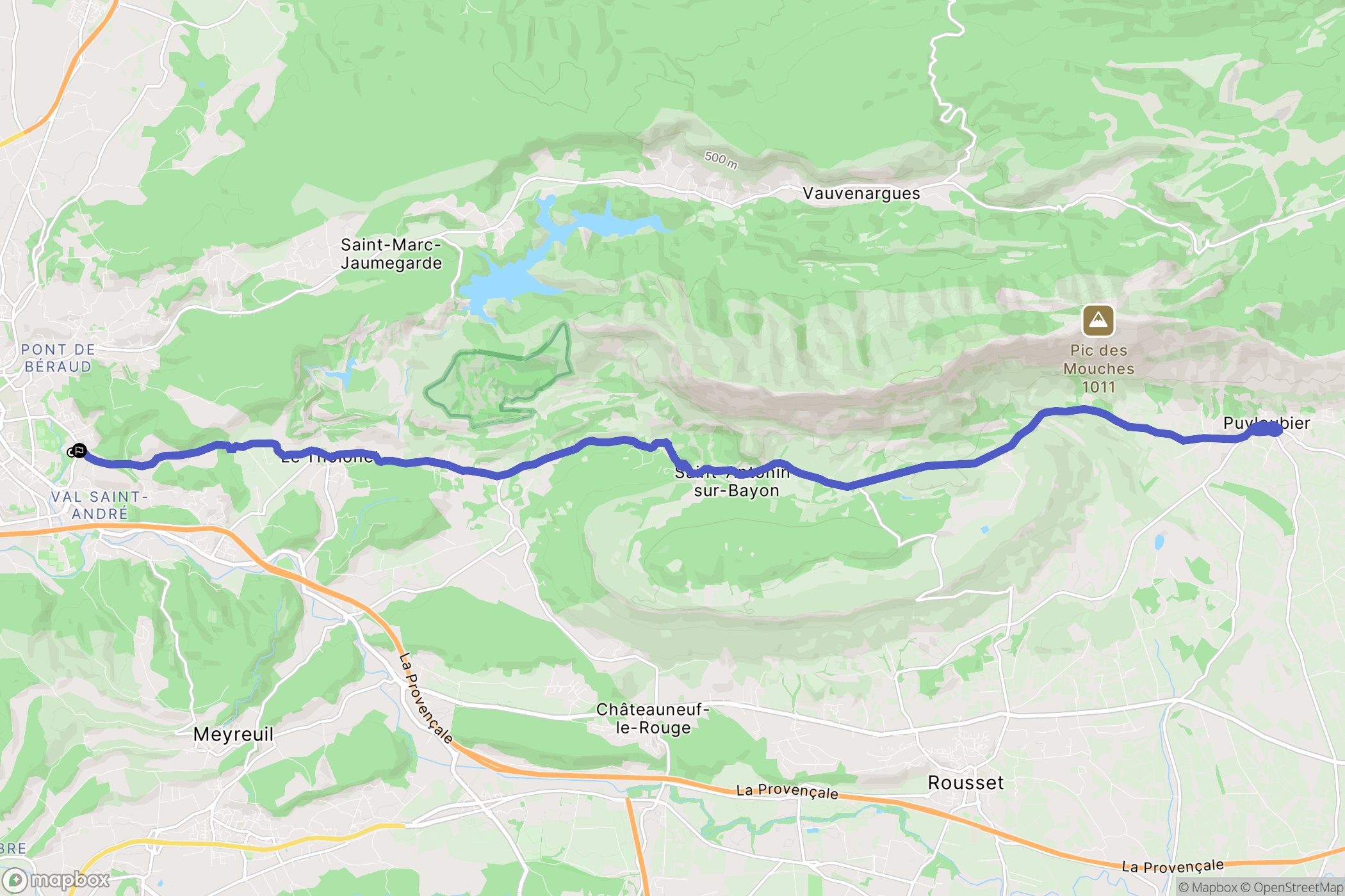 Aix-en-Provence : carte du parcours de randonnée - France