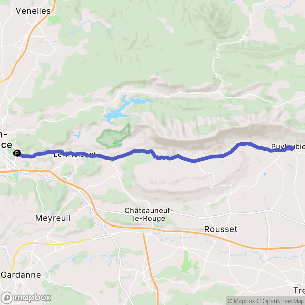 Aix-en-Provence : carte du parcours de randonnée - France