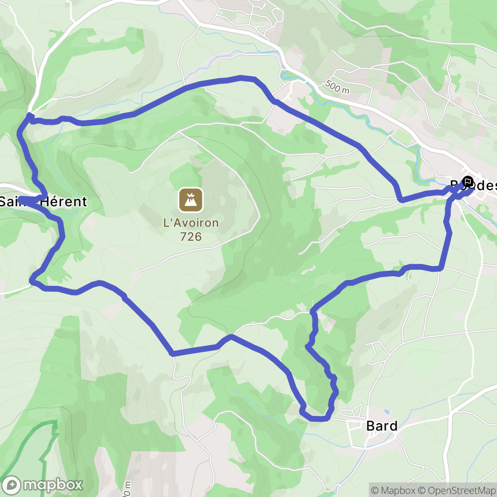 Boudes : carte du parcours de randonnée - France