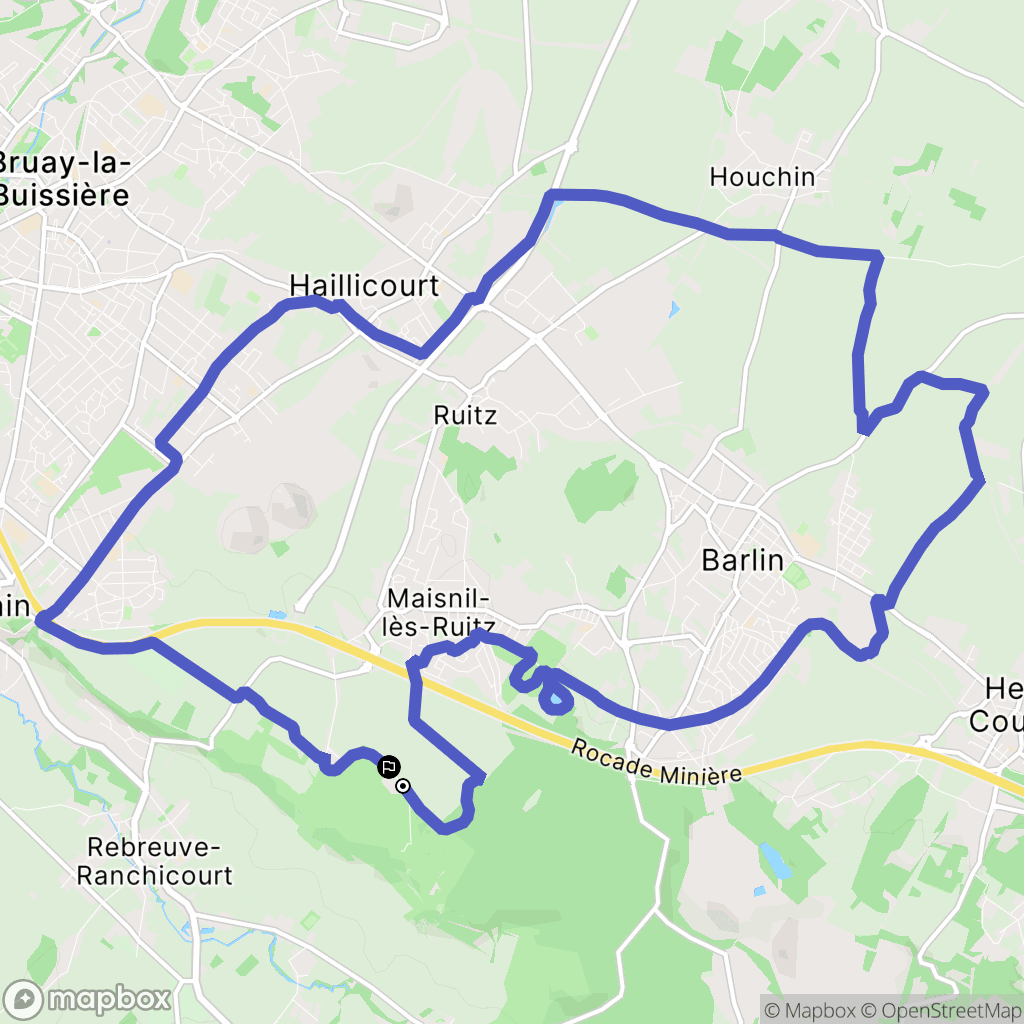 Maisnil-lès-Ruitz : carte du parcours de randonnée - France