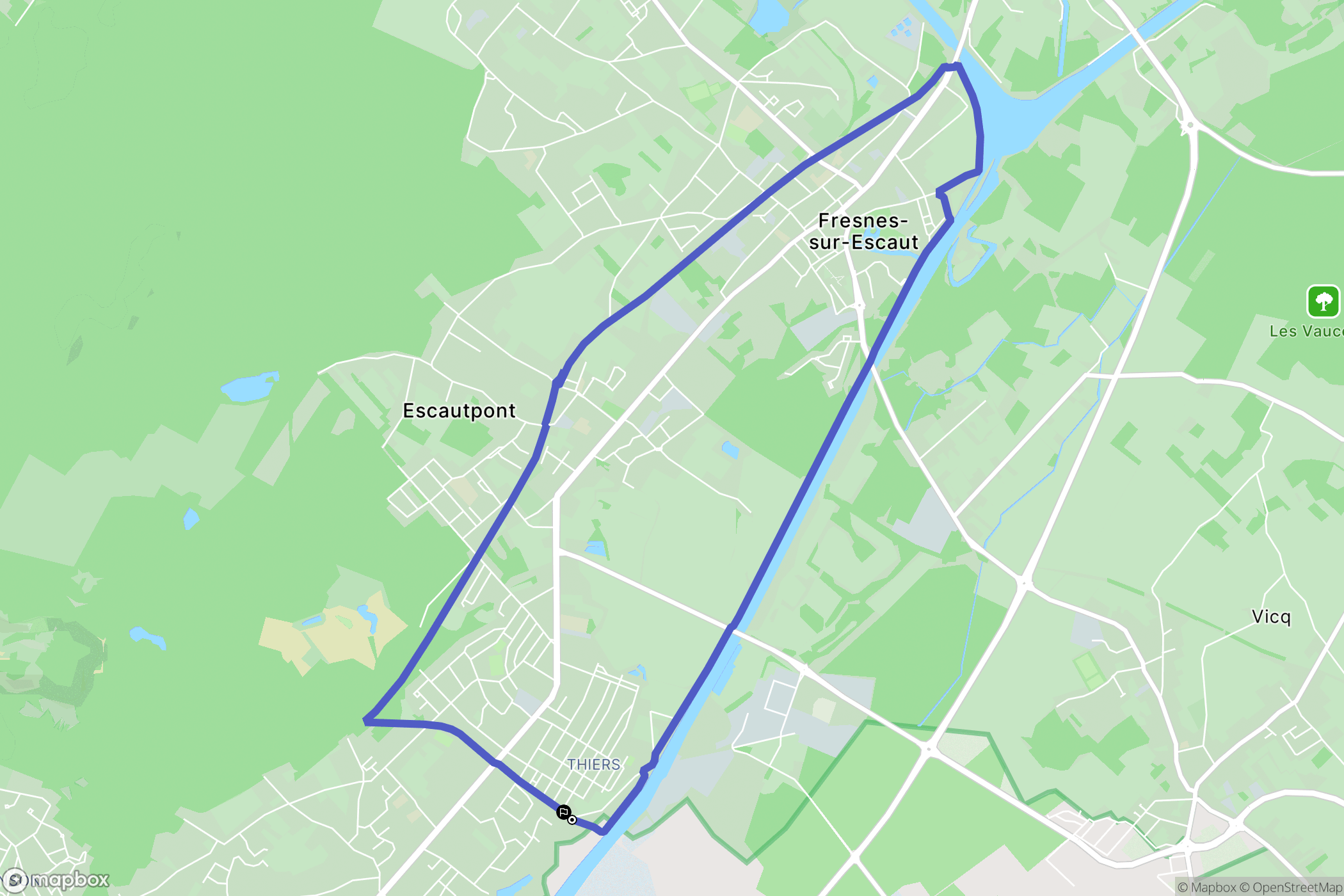Bruay-sur-l'Escaut : carte du parcours de randonnée - France