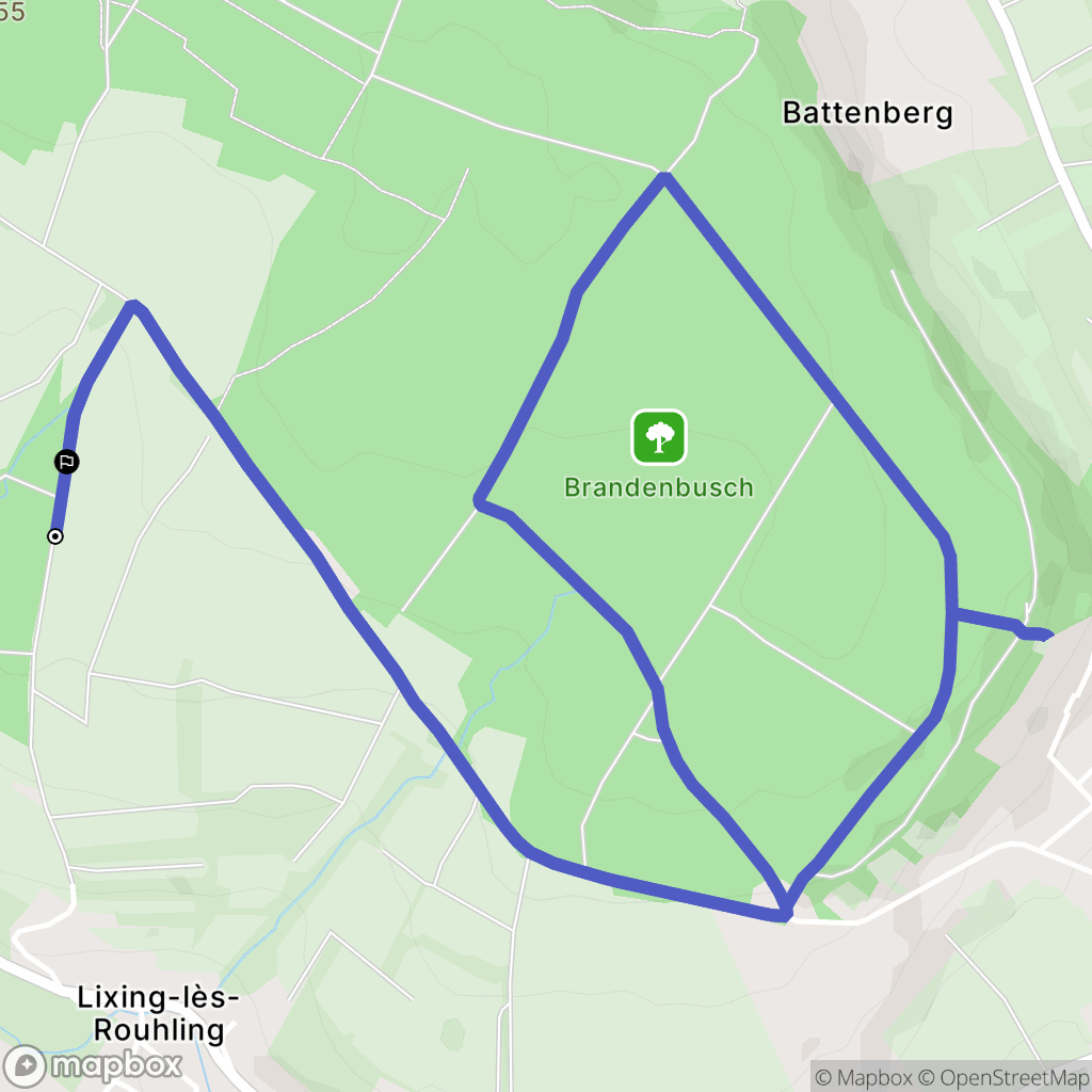 Lixing-lès-Rouhling : carte du parcours de randonnée - France