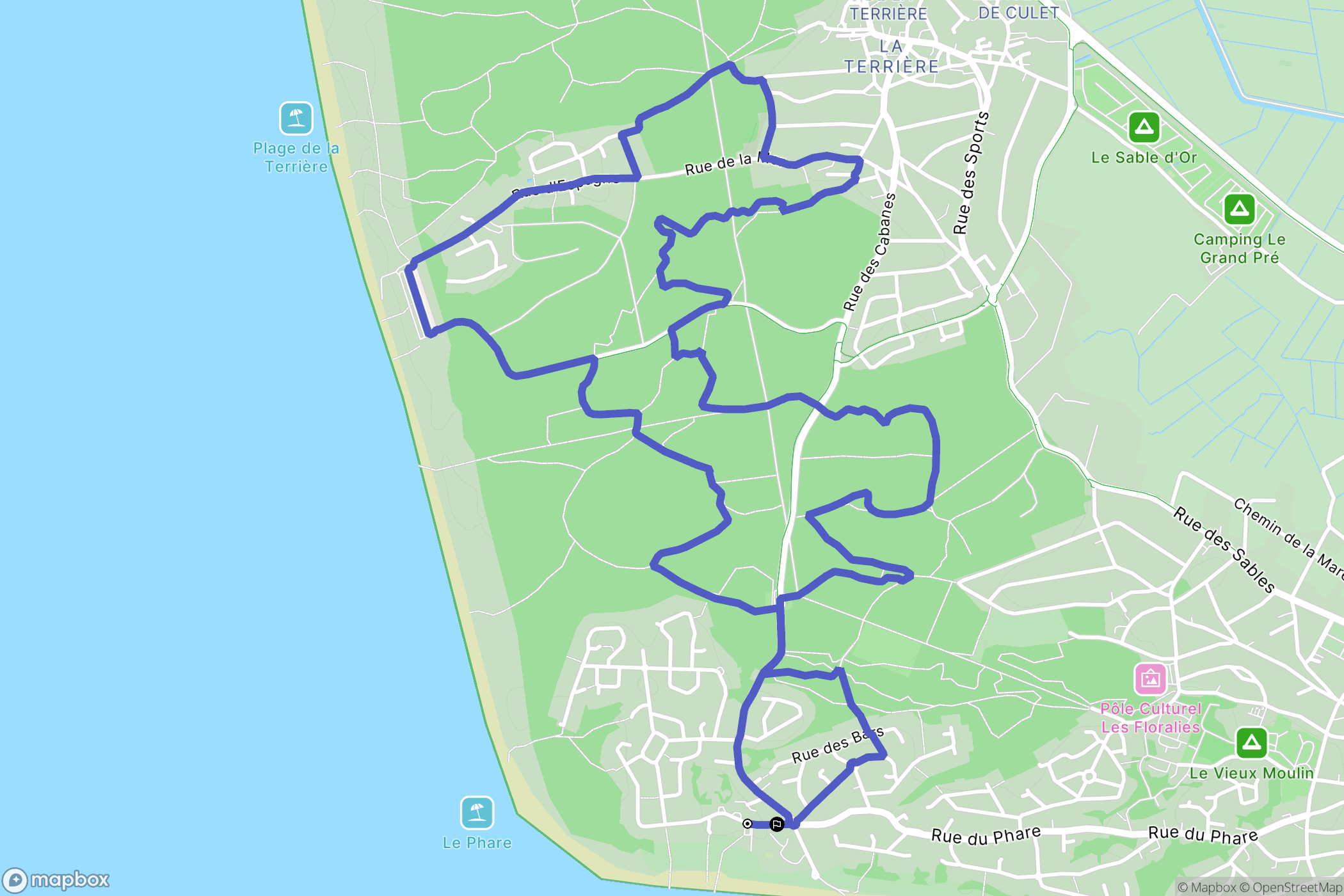 La Tranche-sur-Mer : carte du parcours de randonnée - France