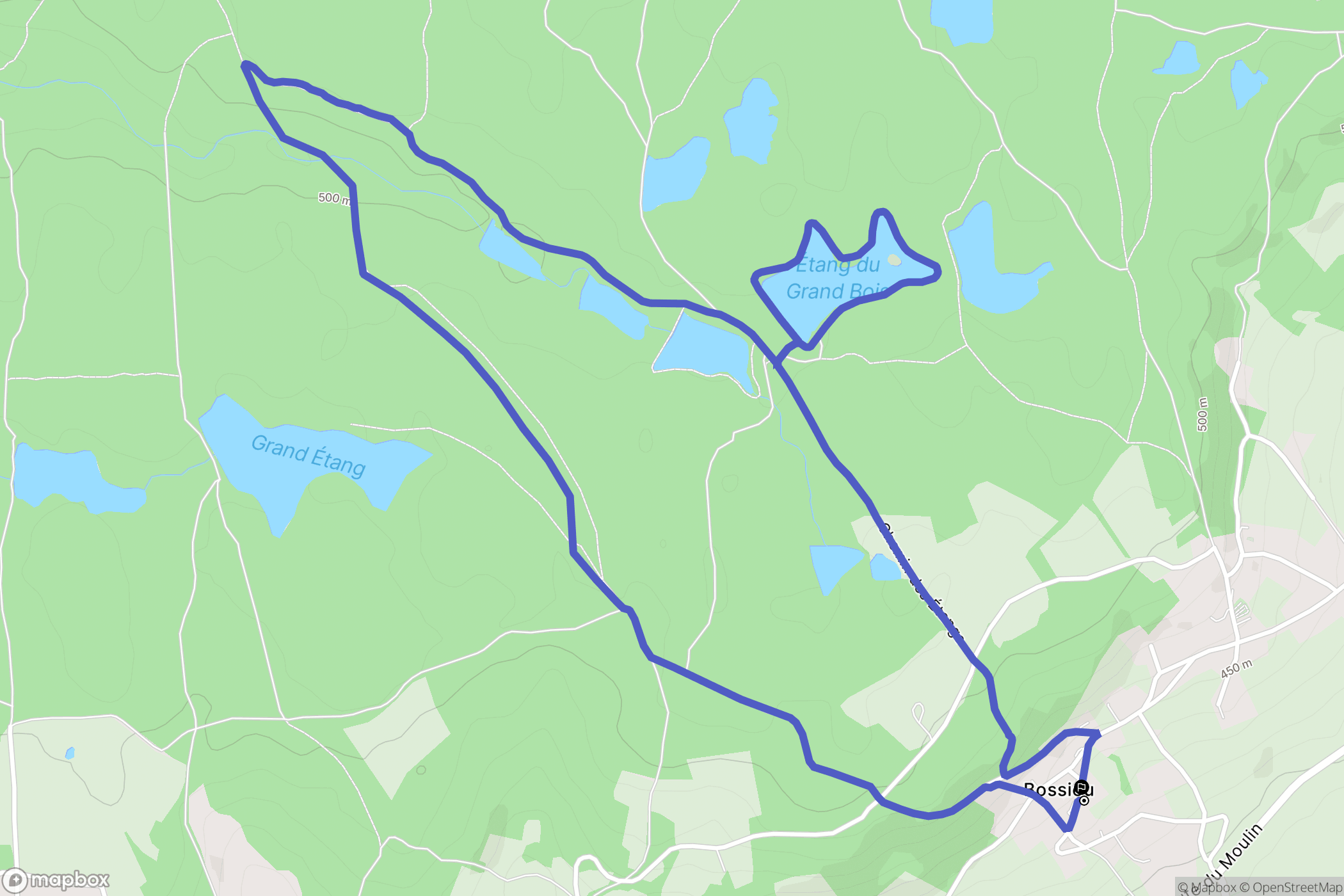 Bossieu : carte du parcours de randonnée - France