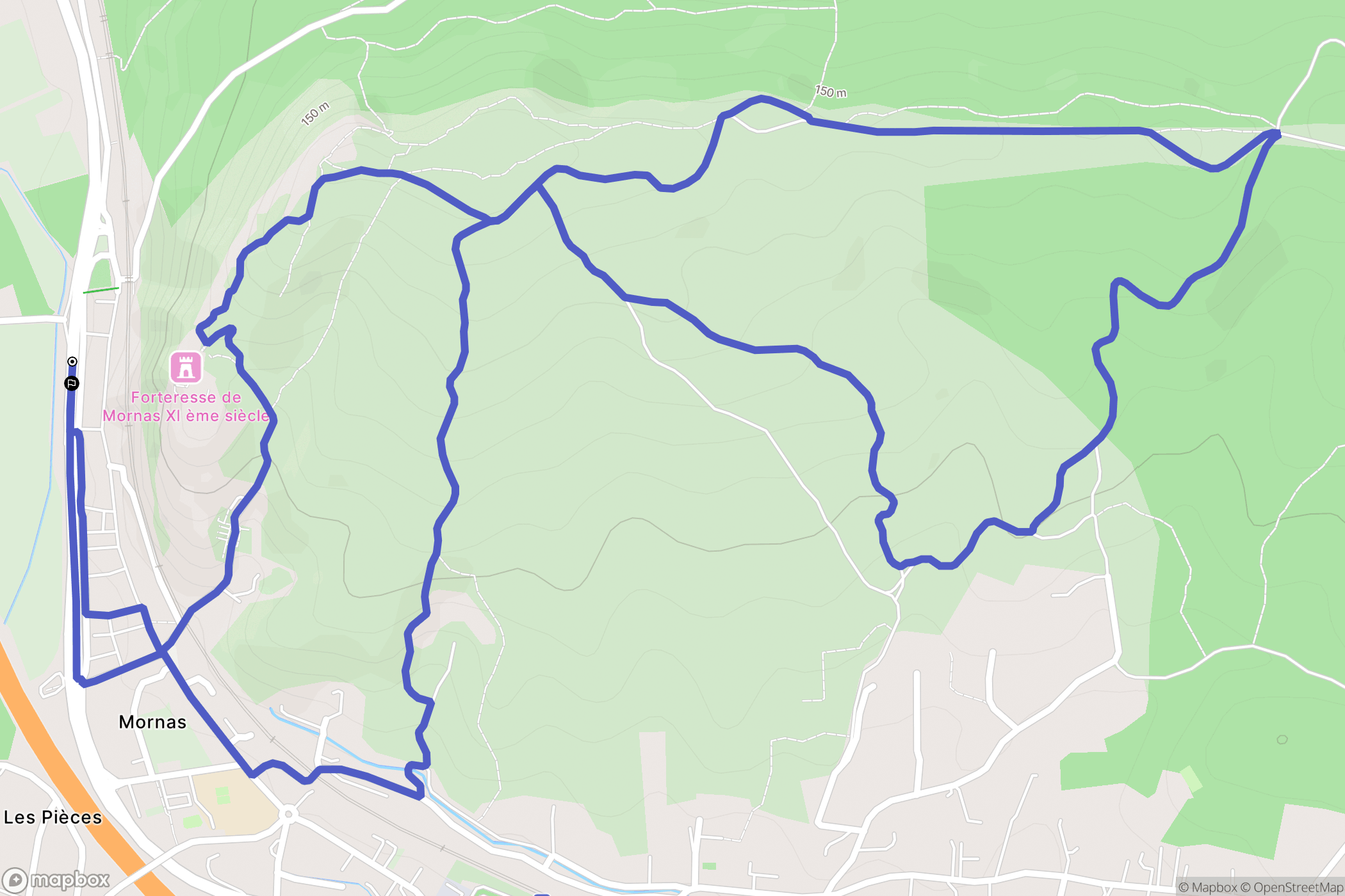Mornas : carte du parcours de randonnée - France