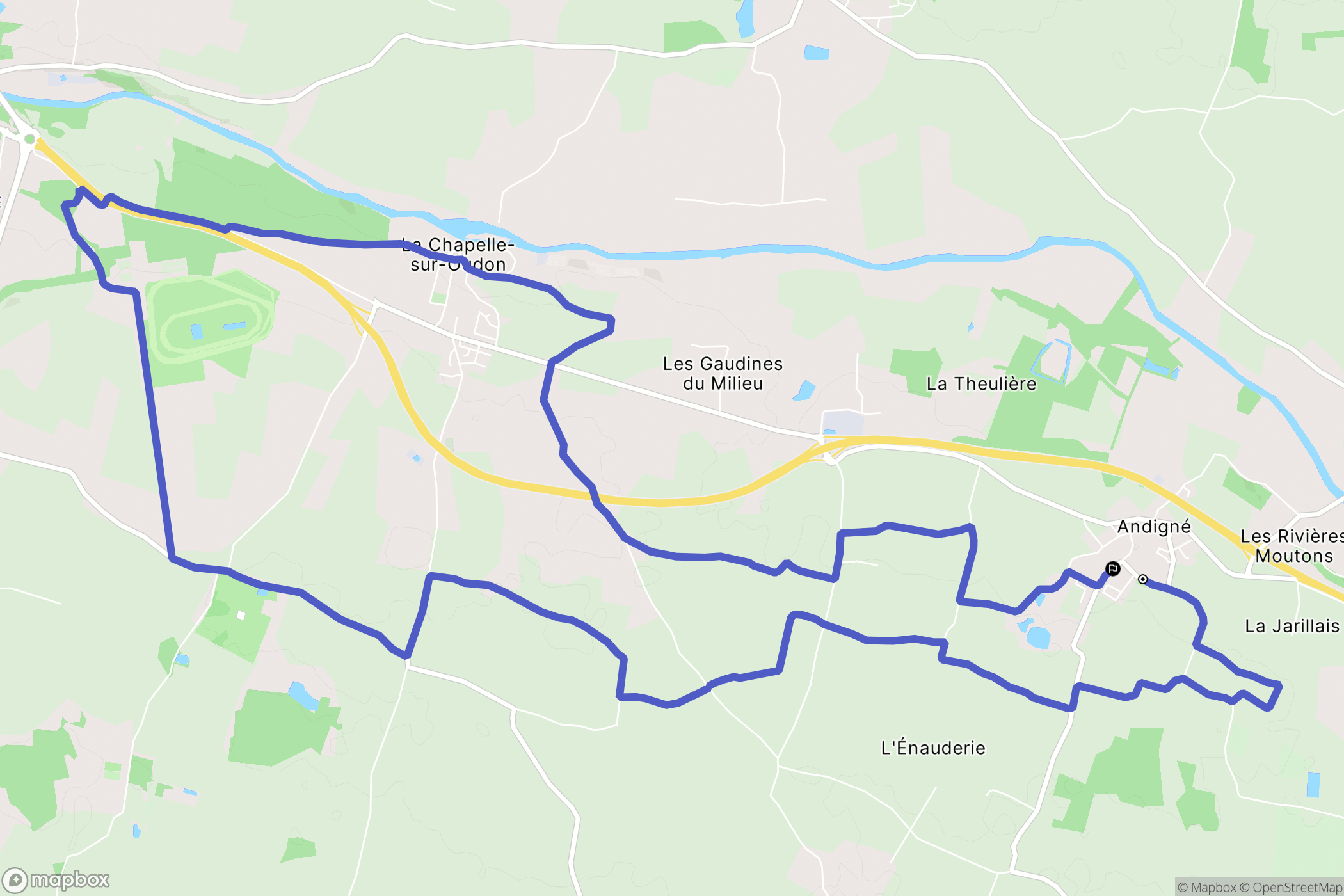 Le Lion-d'Angers : carte du parcours de randonnée - France