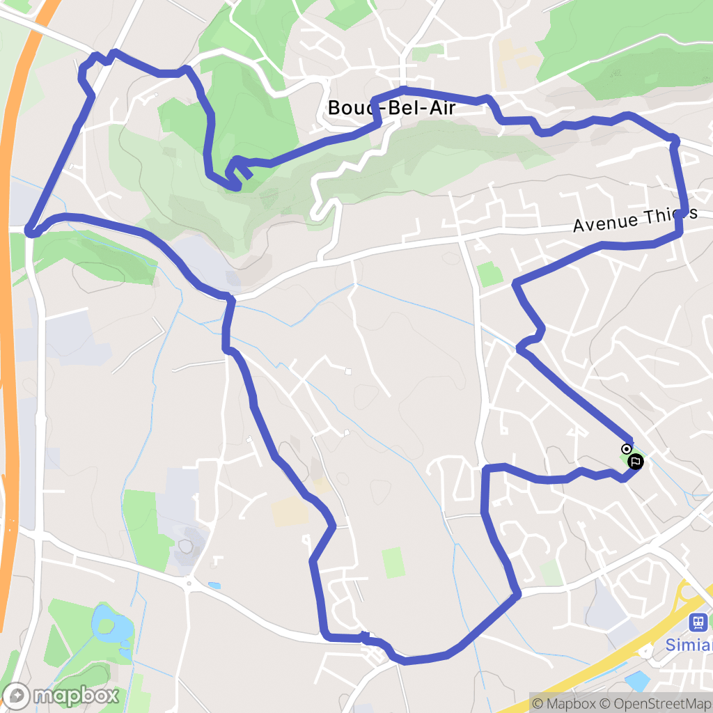 Bouc-Bel-Air : carte du parcours de randonnée - France