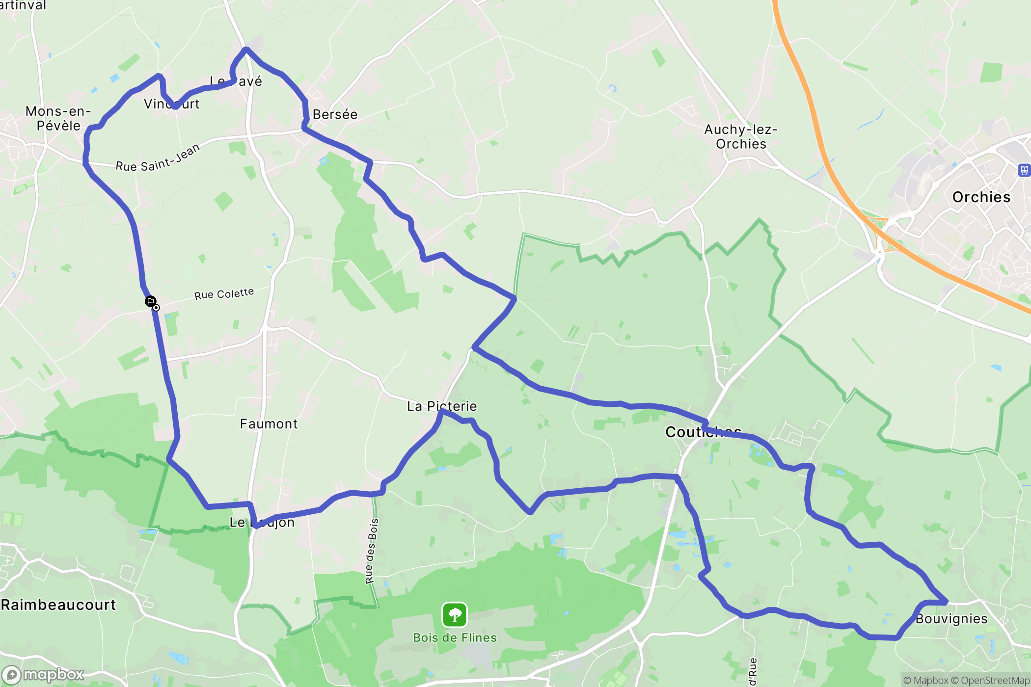 Faumont : carte du parcours de randonnée - France