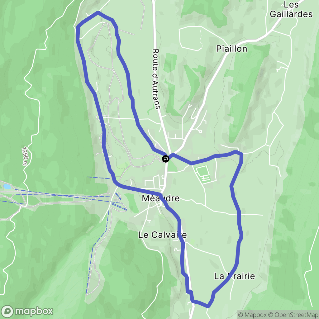 Méaudre : carte du parcours de randonnée - France
