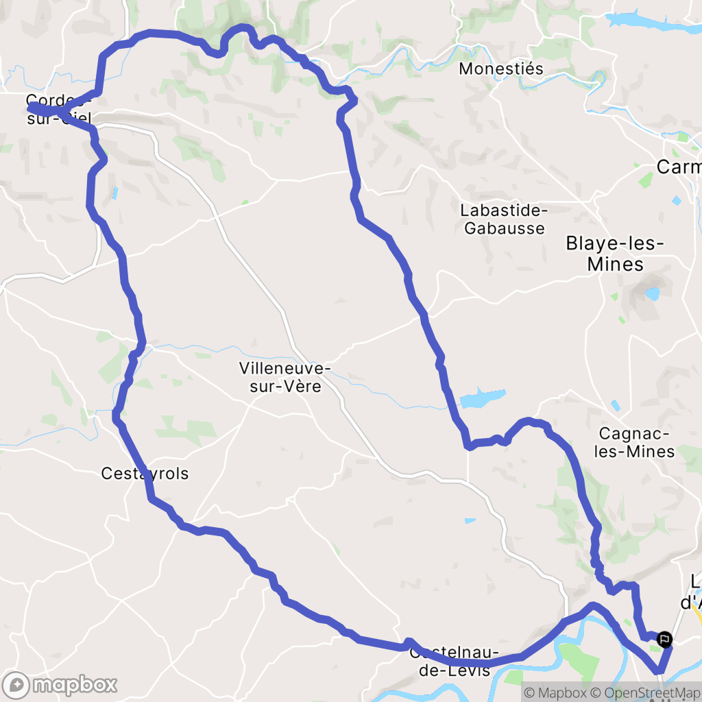 Albi : carte du parcours de randonnée - France