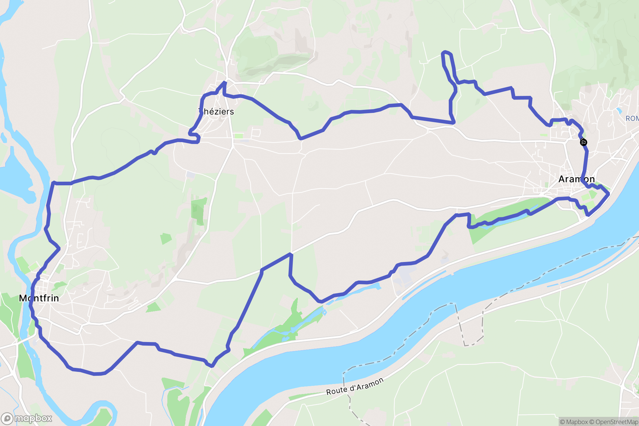 Aramon : carte du parcours de randonnée - France