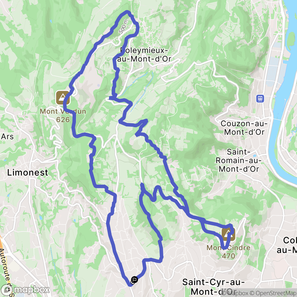 Saint-Didier-au-Mont-d'Or : carte du parcours de randonnée - France