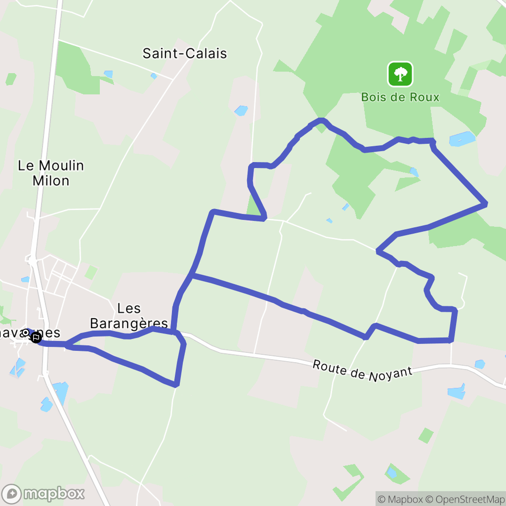 Terranjou : carte du parcours de randonnée - France