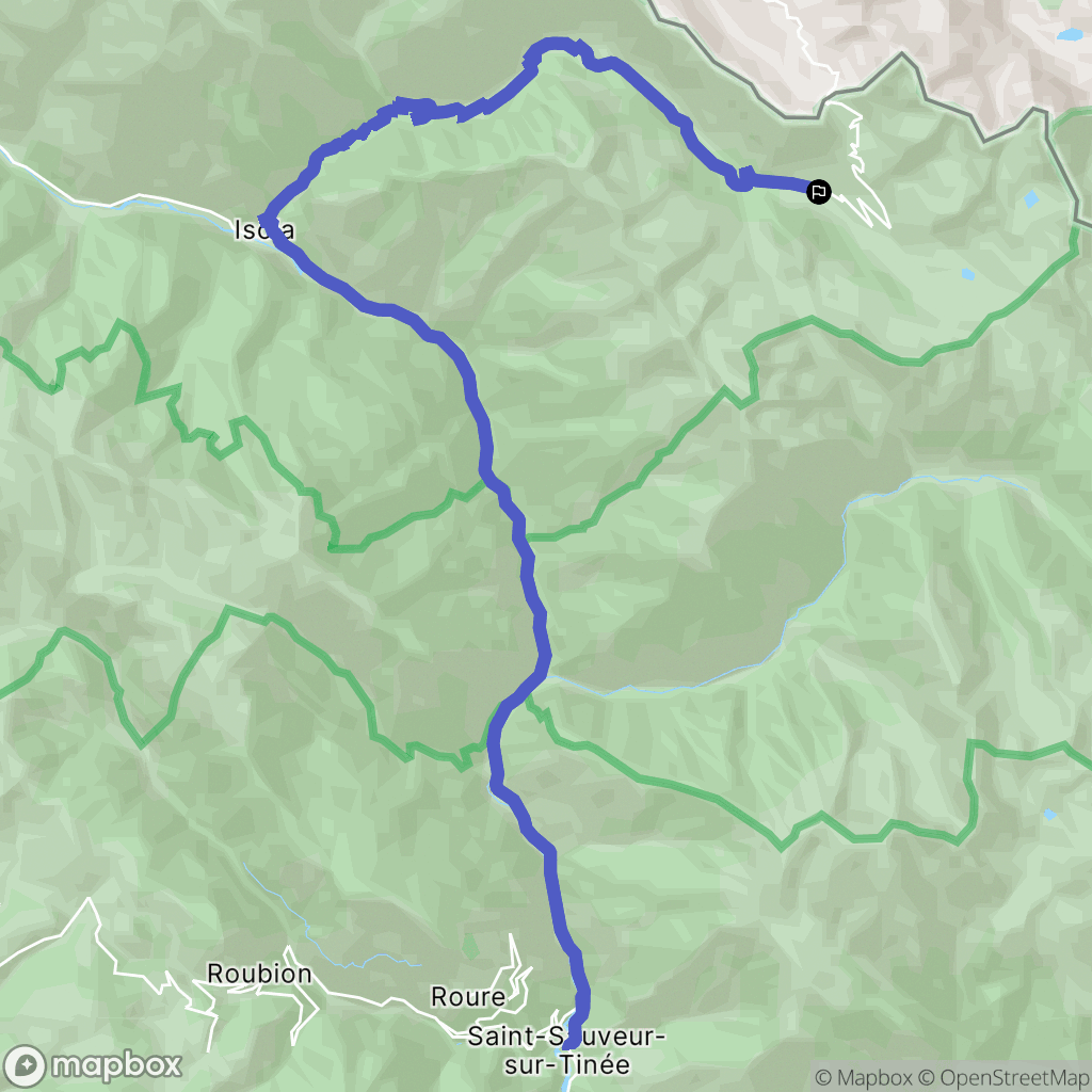Isola : carte du parcours de randonnée - France
