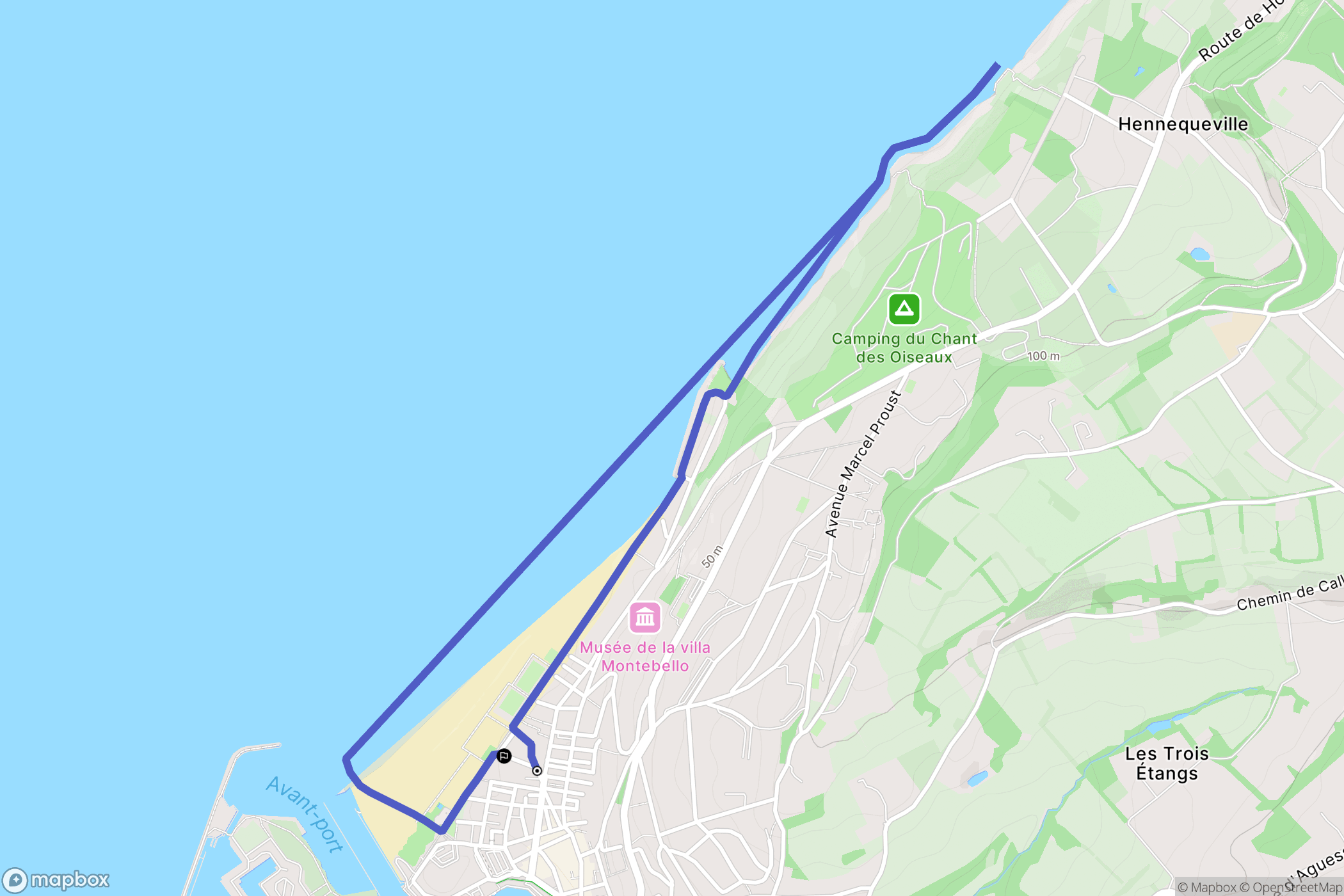 Trouville-sur-Mer : carte du parcours de randonnée - France