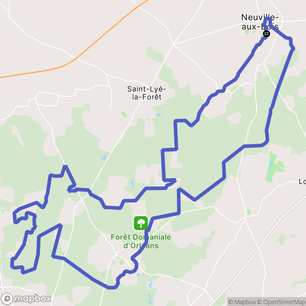 Neuville-aux-Bois : carte du parcours de randonnée - France