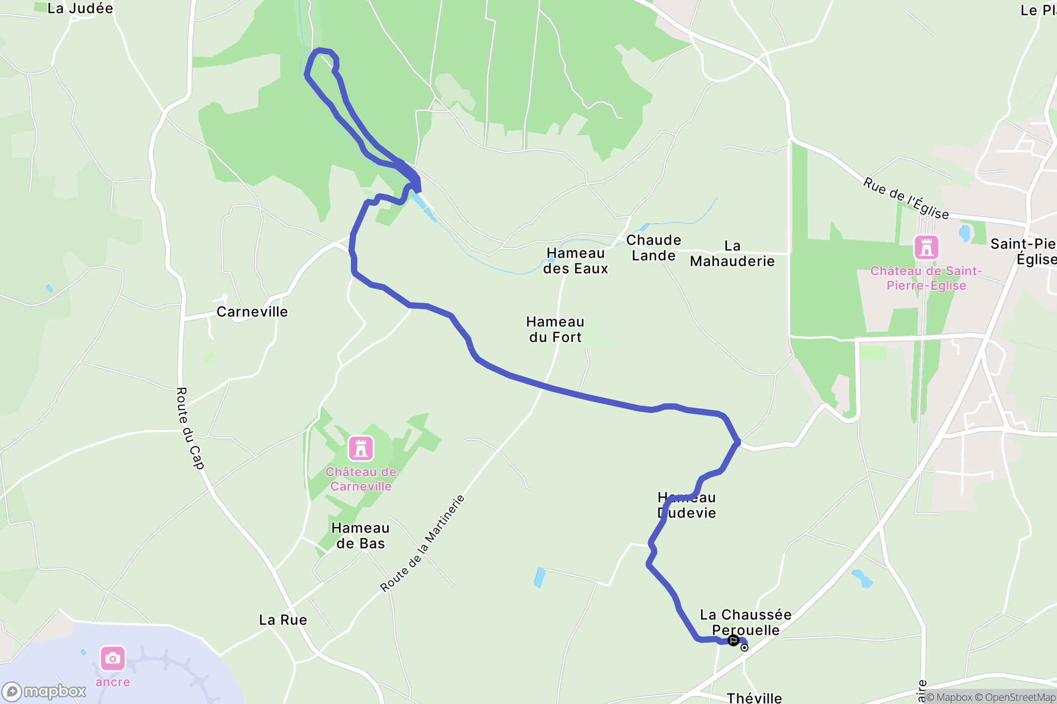 Fermanville : carte du parcours de randonnée - France