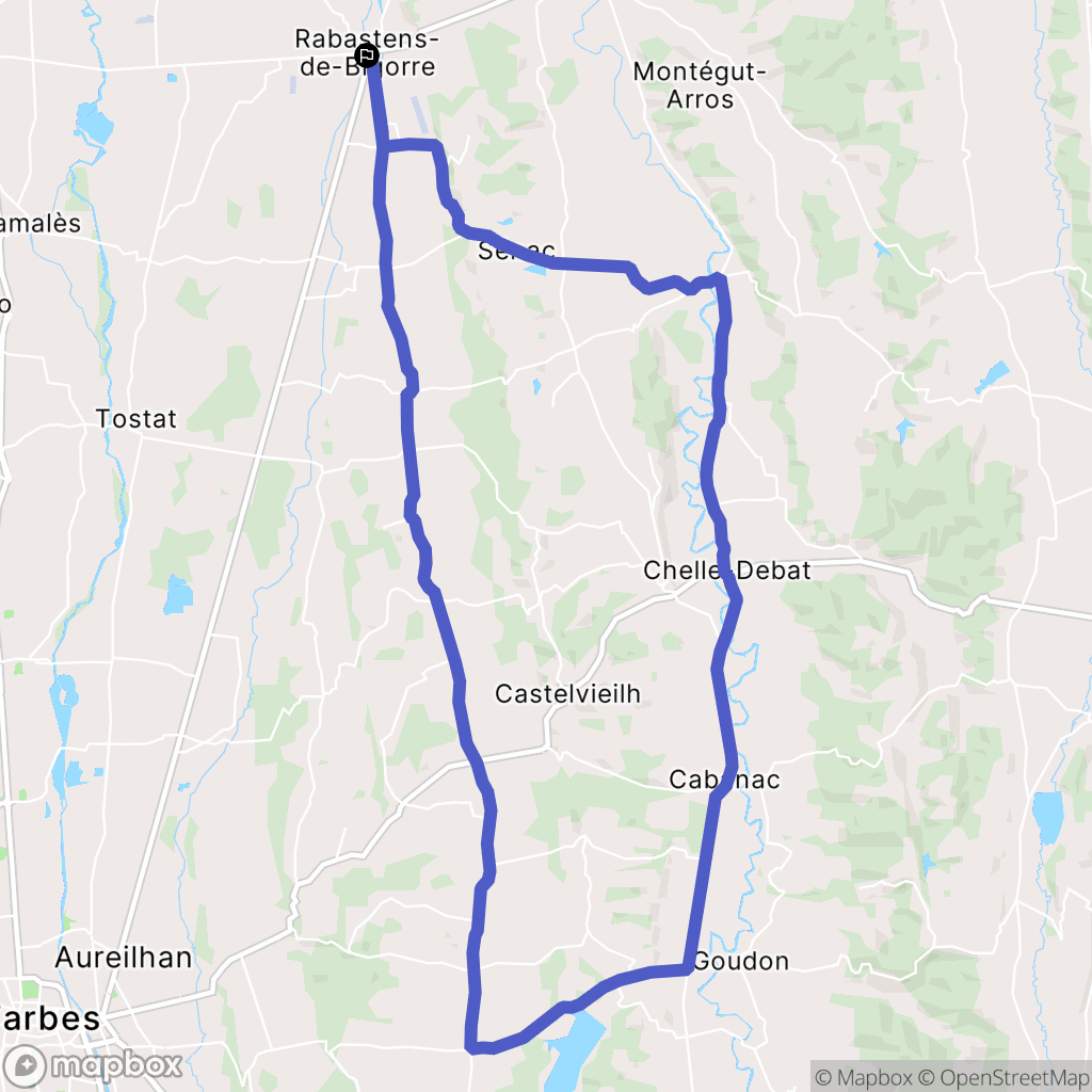 Rabastens-de-Bigorre : carte du parcours de randonnée - France