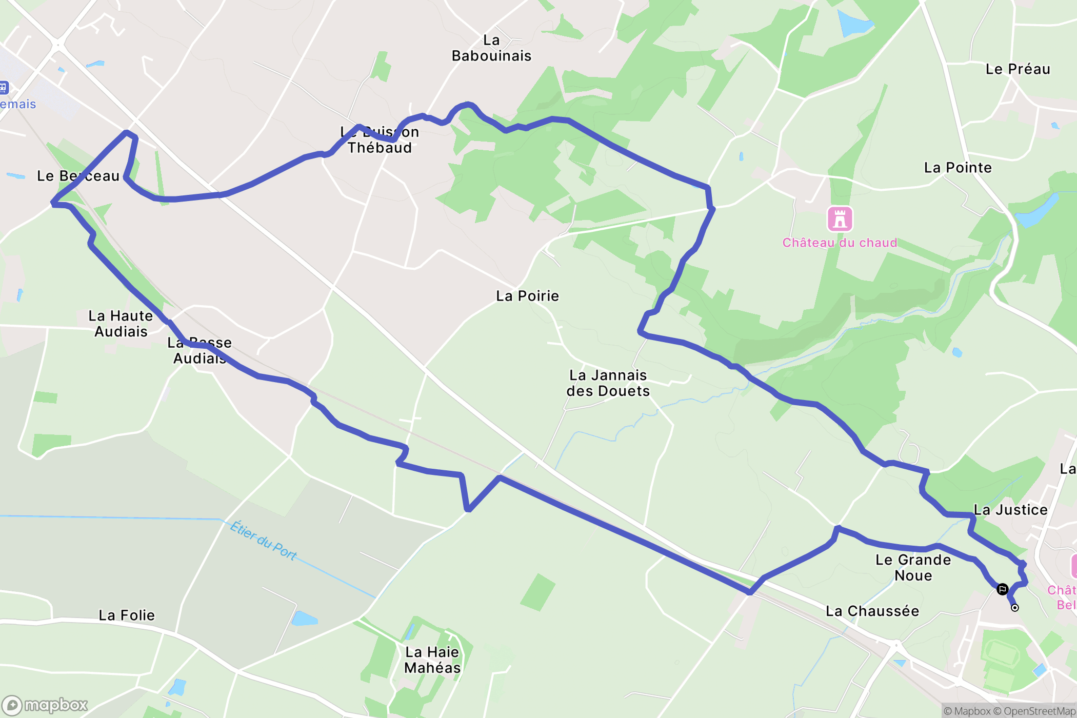 Saint-Étienne-de-Montluc : carte du parcours de randonnée - France
