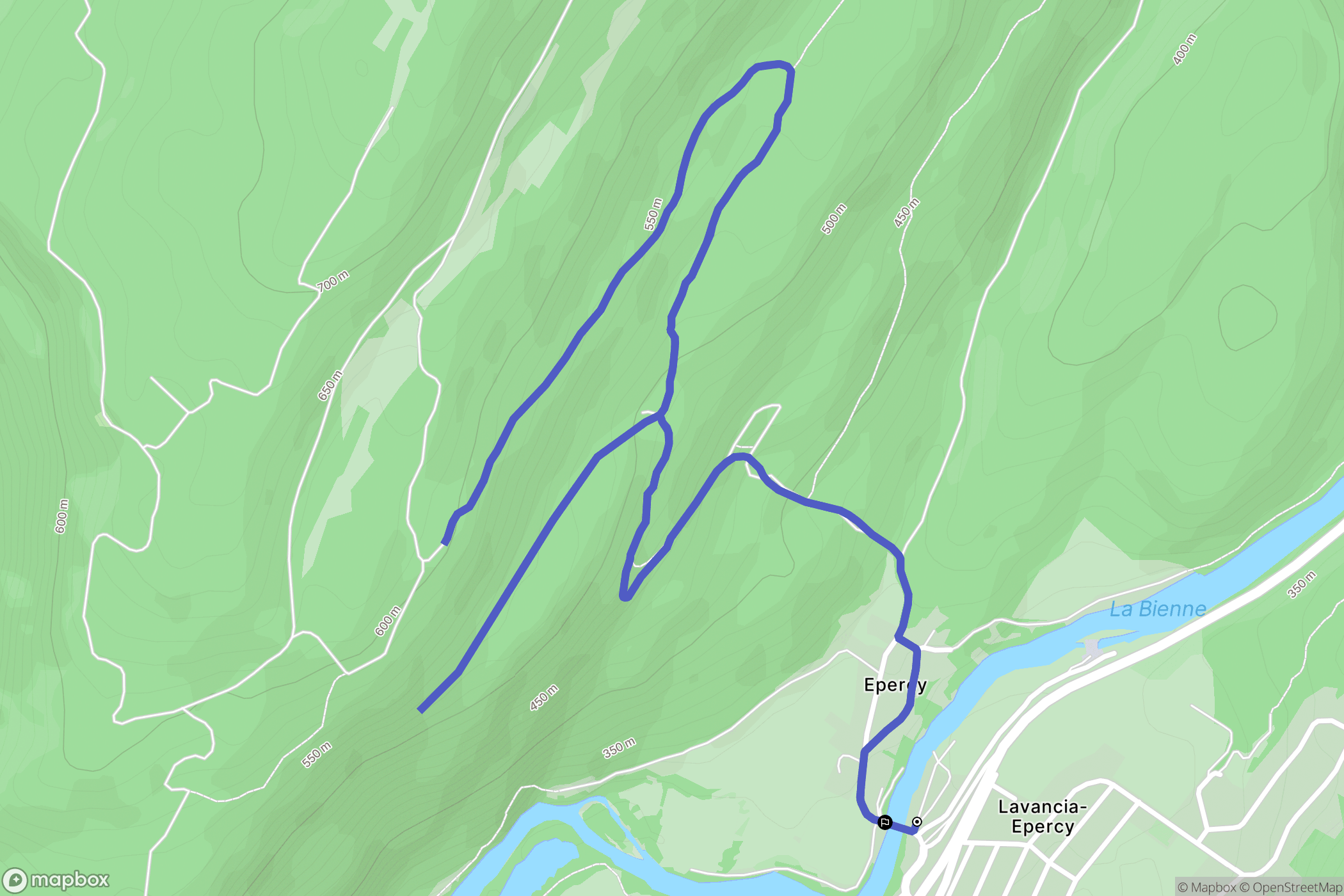Lavancia-Epercy : carte du parcours de randonnée - France