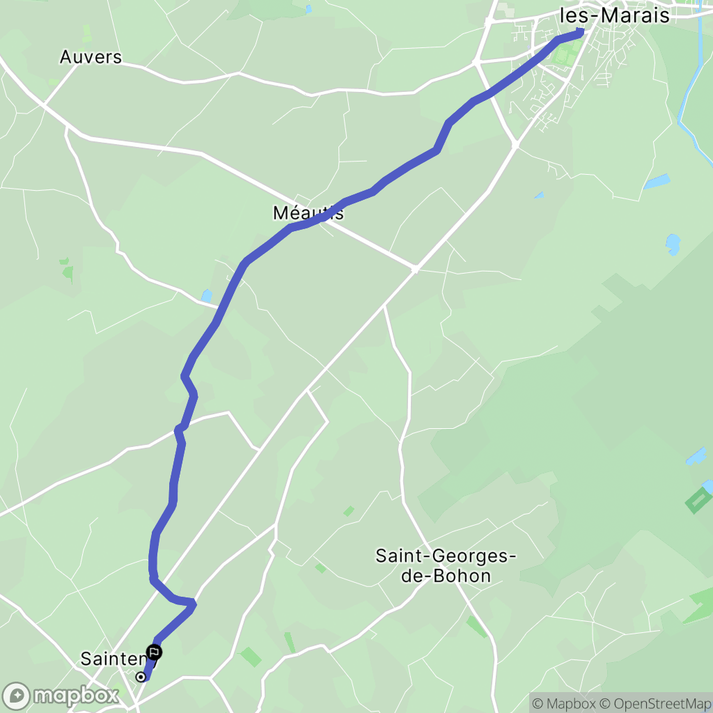 Terre-et-Marais : carte du parcours de randonnée - France