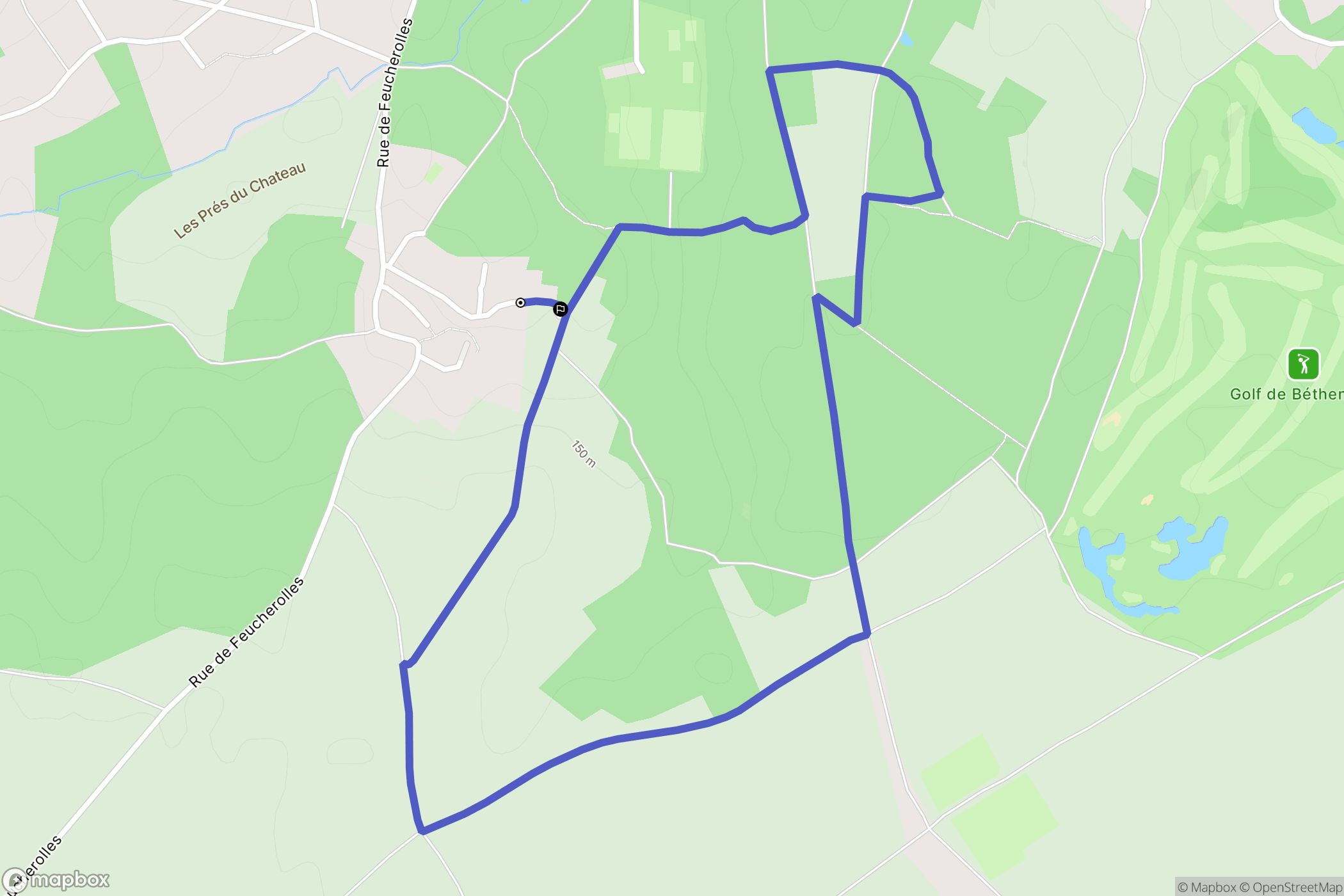 Orgeval : carte du parcours de randonnée - France