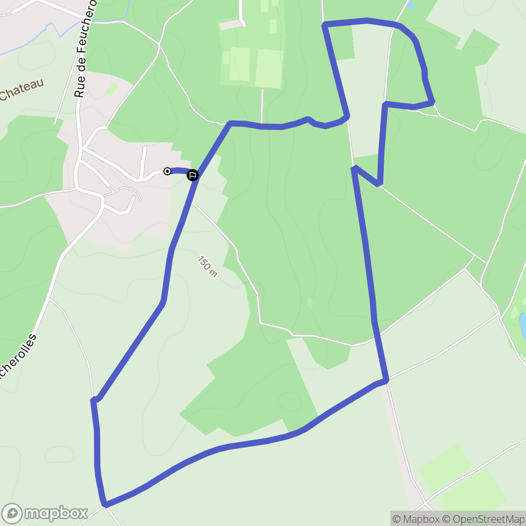 Orgeval : carte du parcours de randonnée - France