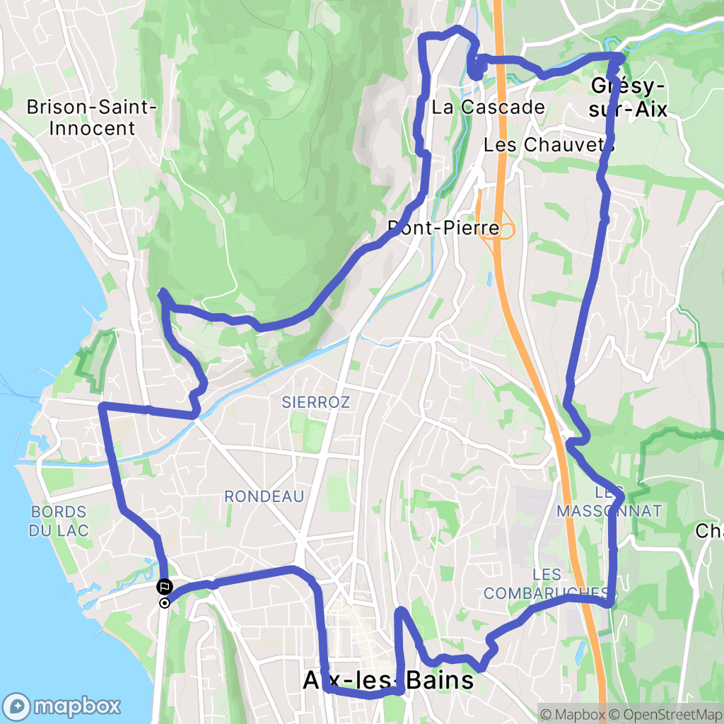 Aix-les-Bains : carte du parcours de randonnée - France