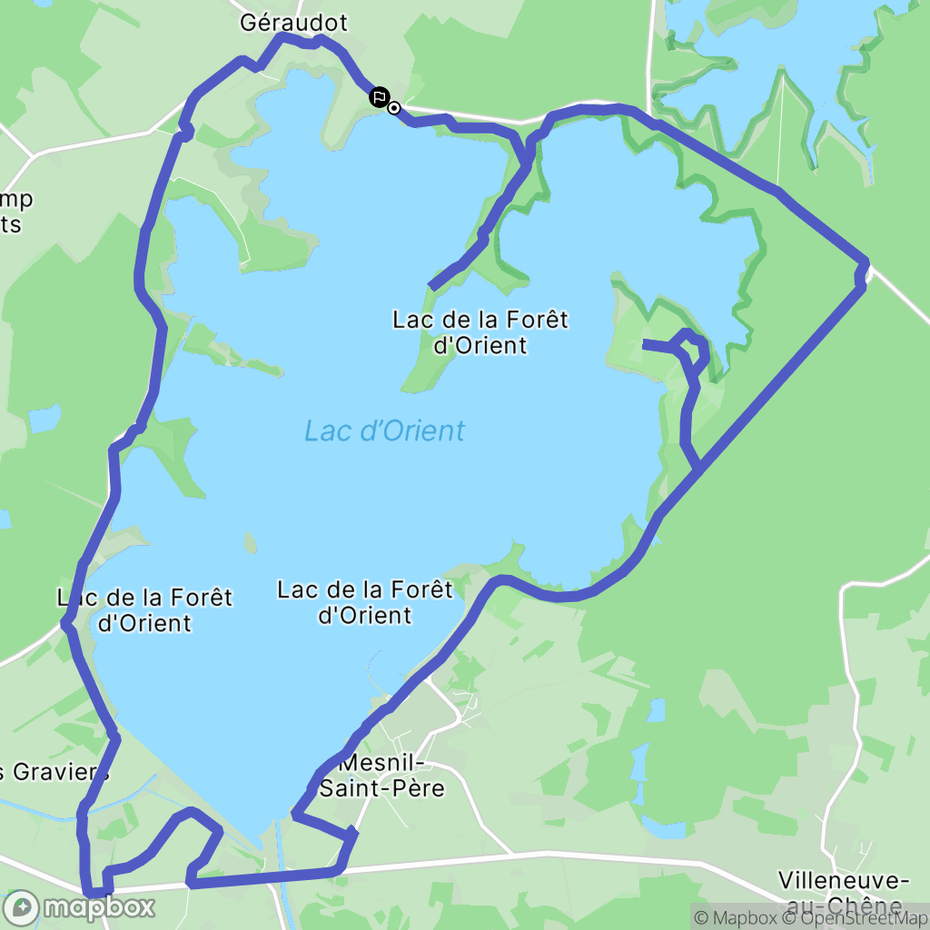 Géraudot : carte du parcours de randonnée - France