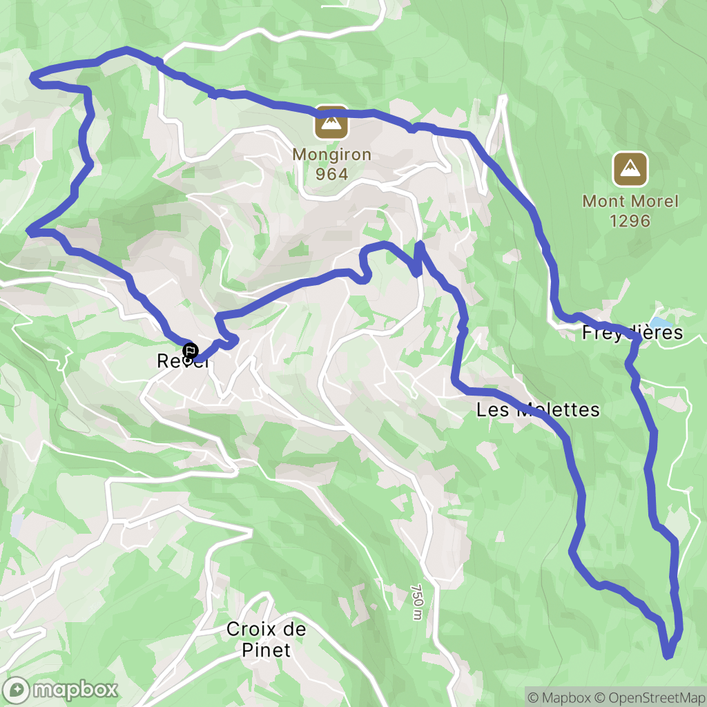 Revel : carte du parcours de randonnée - France