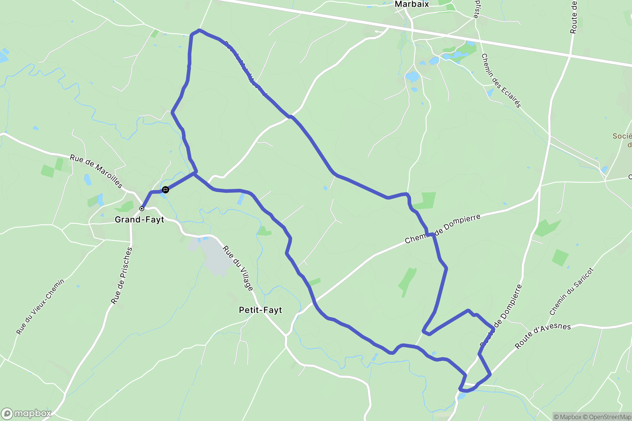 Grand-Fayt : carte du parcours de randonnée - France