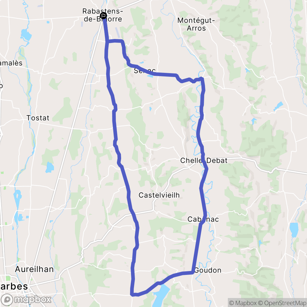 Rabastens-de-Bigorre : carte du parcours de randonnée - France