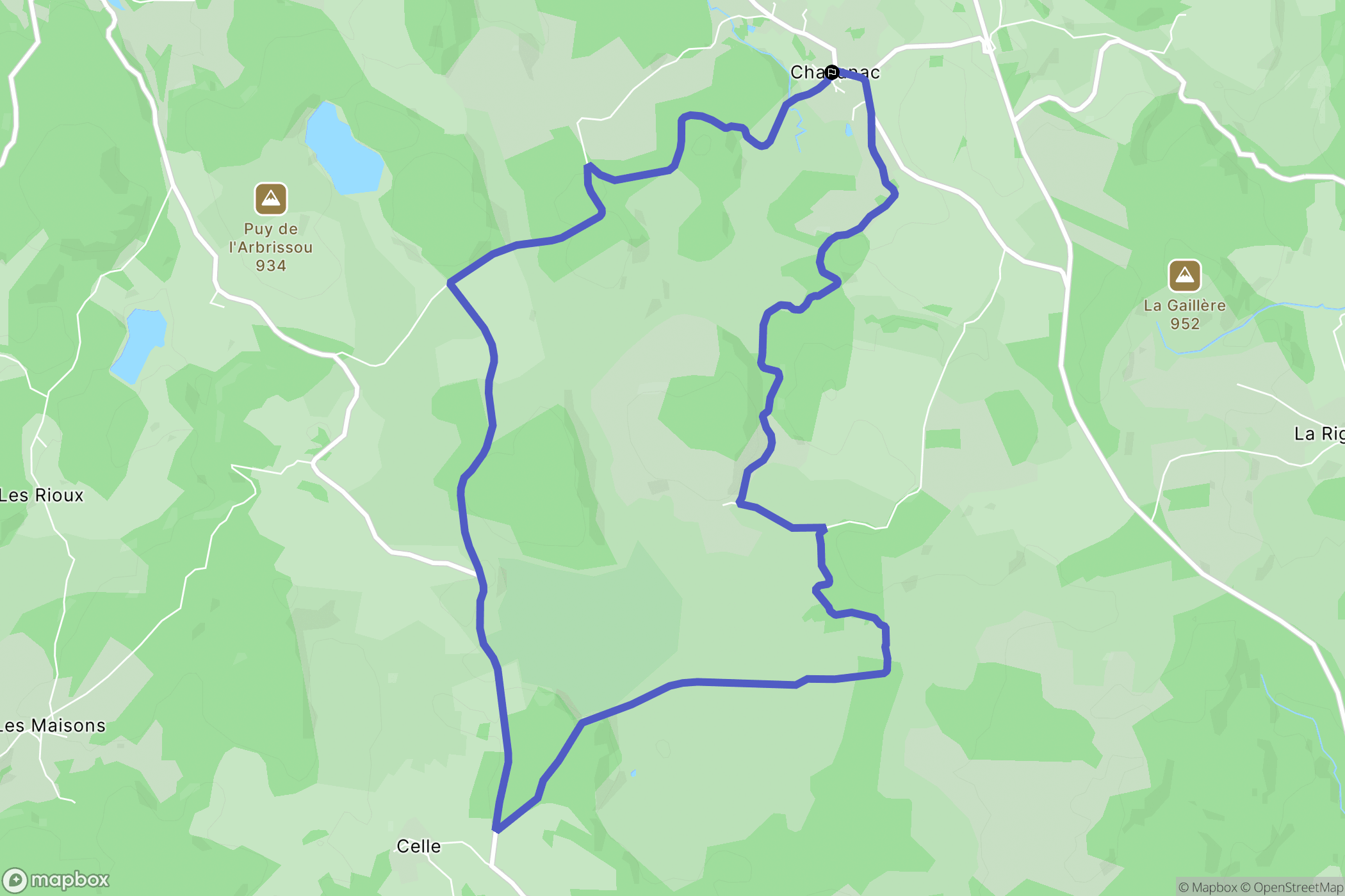 Chavanac : carte du parcours de randonnée - France