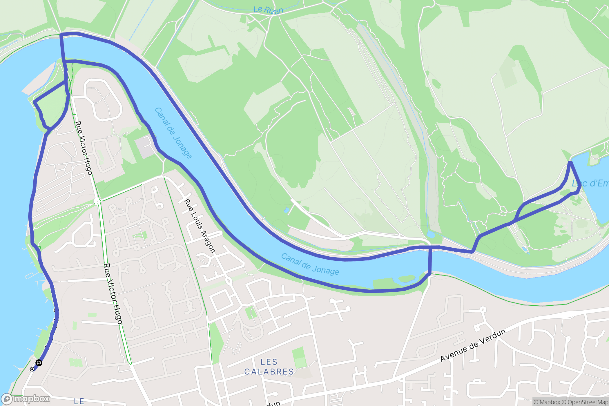 Meyzieu : carte du parcours de randonnée - France