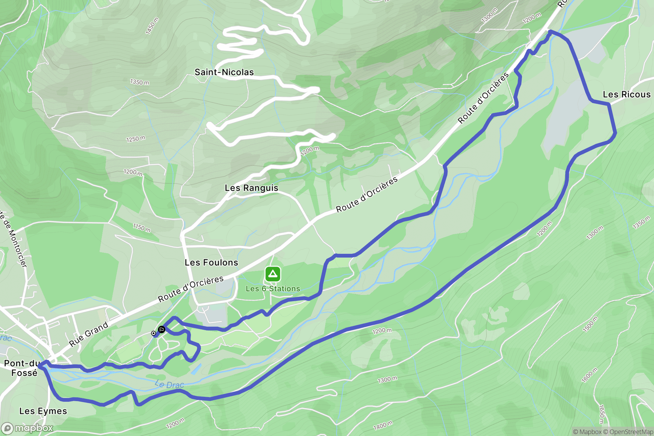Saint-Jean-Saint-Nicolas : carte du parcours de randonnée - France