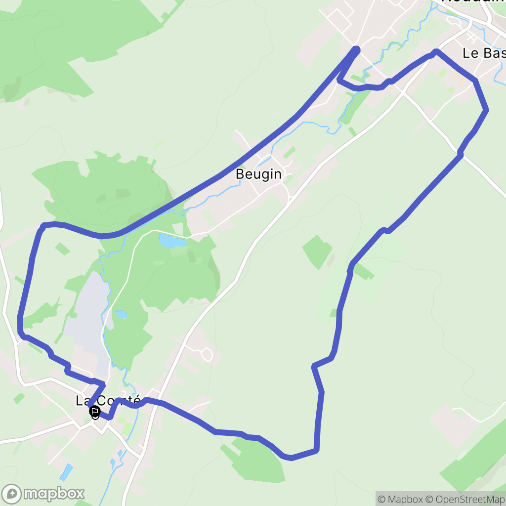 La Comté : carte du parcours de randonnée - France
