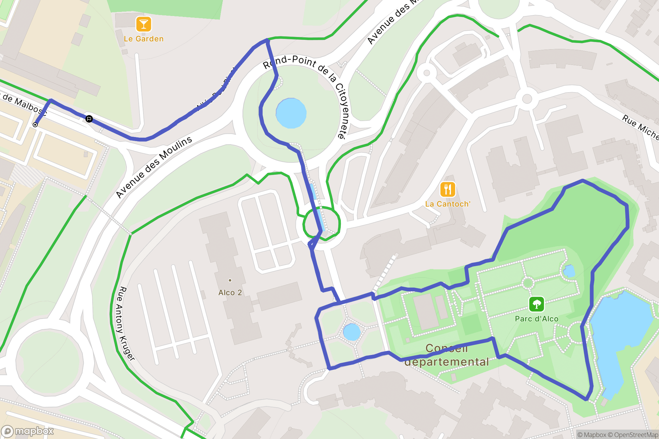 Montpellier : carte du parcours de randonnée - France