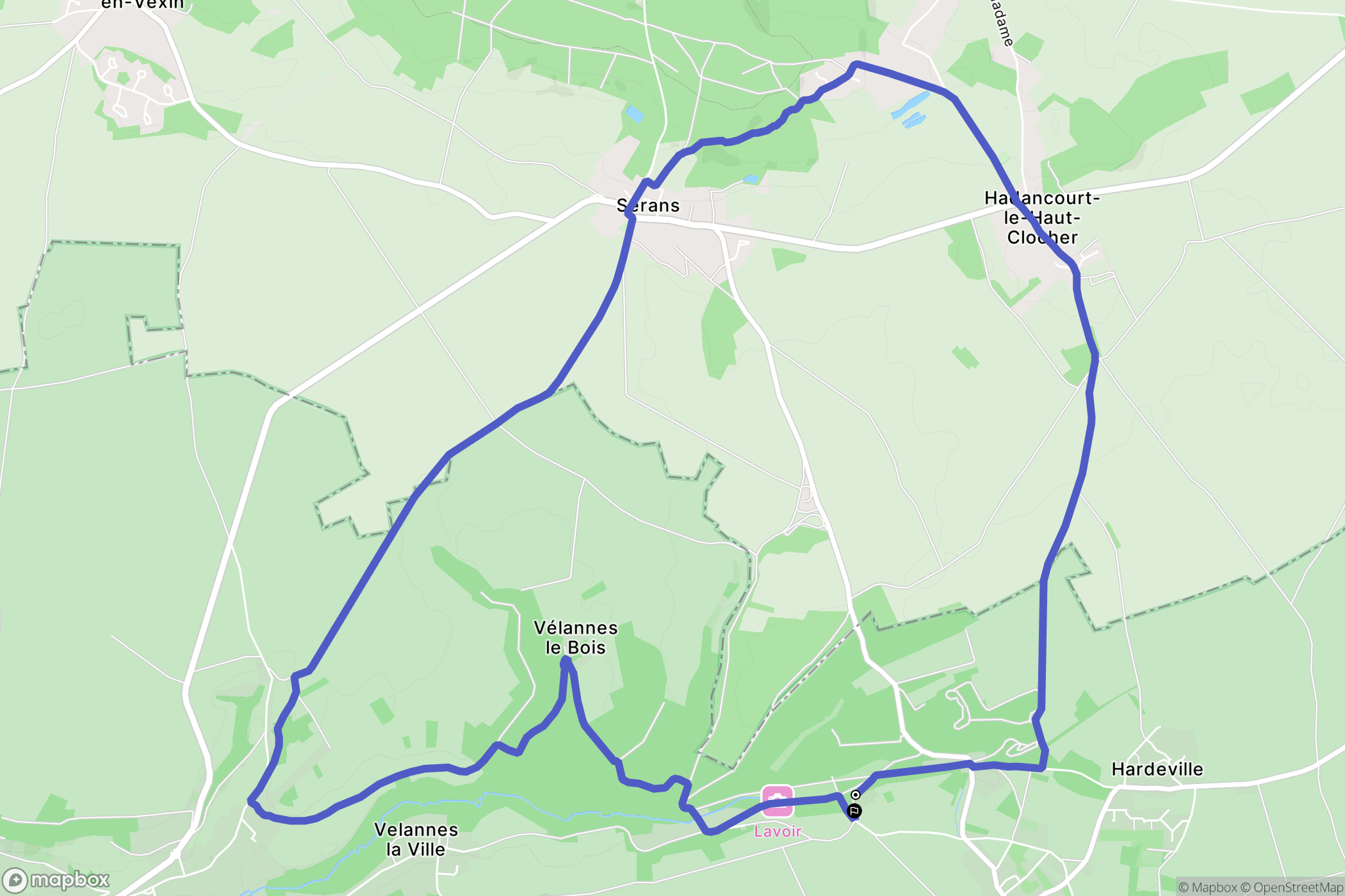 Nucourt : carte du parcours de randonnée - France