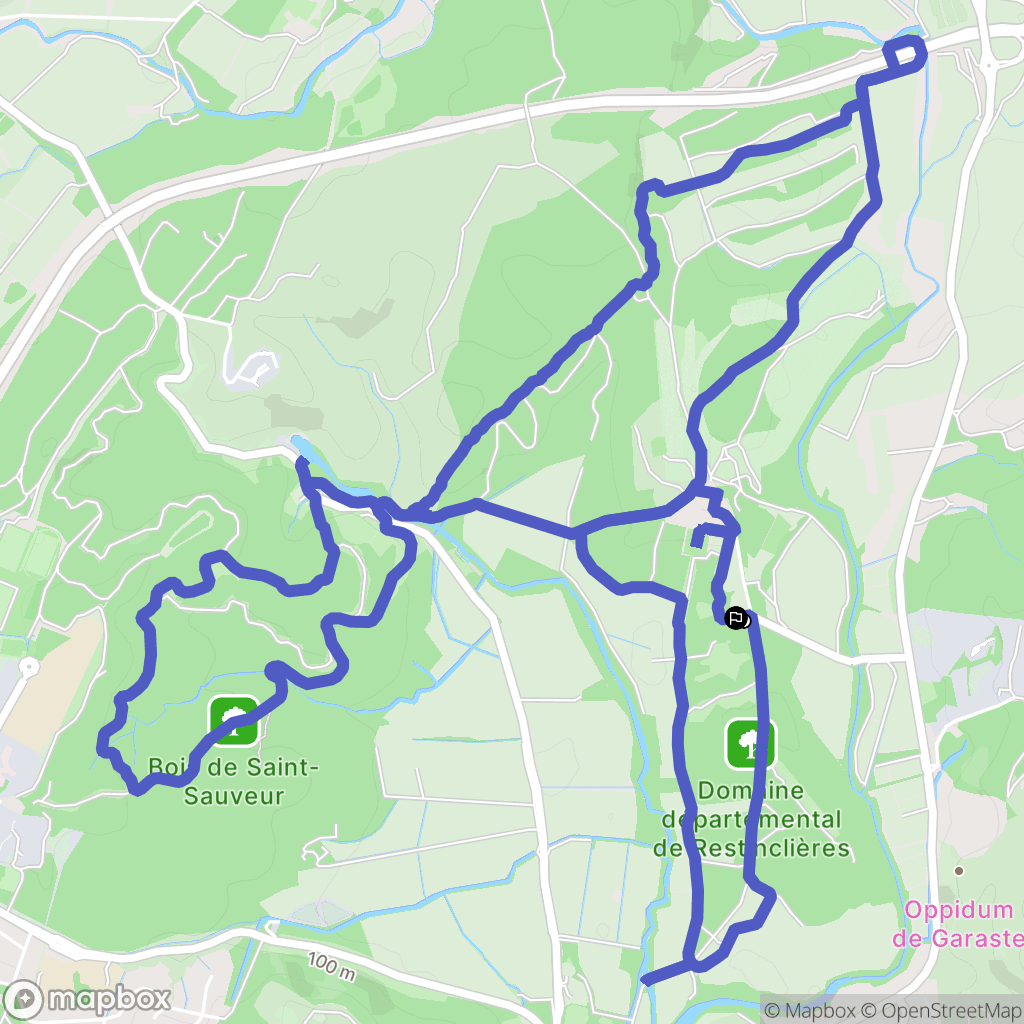 Prades-le-Lez : carte du parcours de randonnée - France