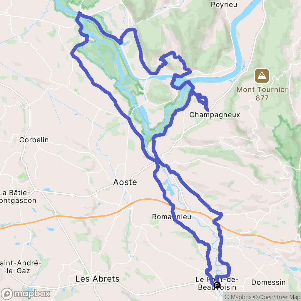 Le Pont-de-Beauvoisin : carte du parcours de randonnée - France